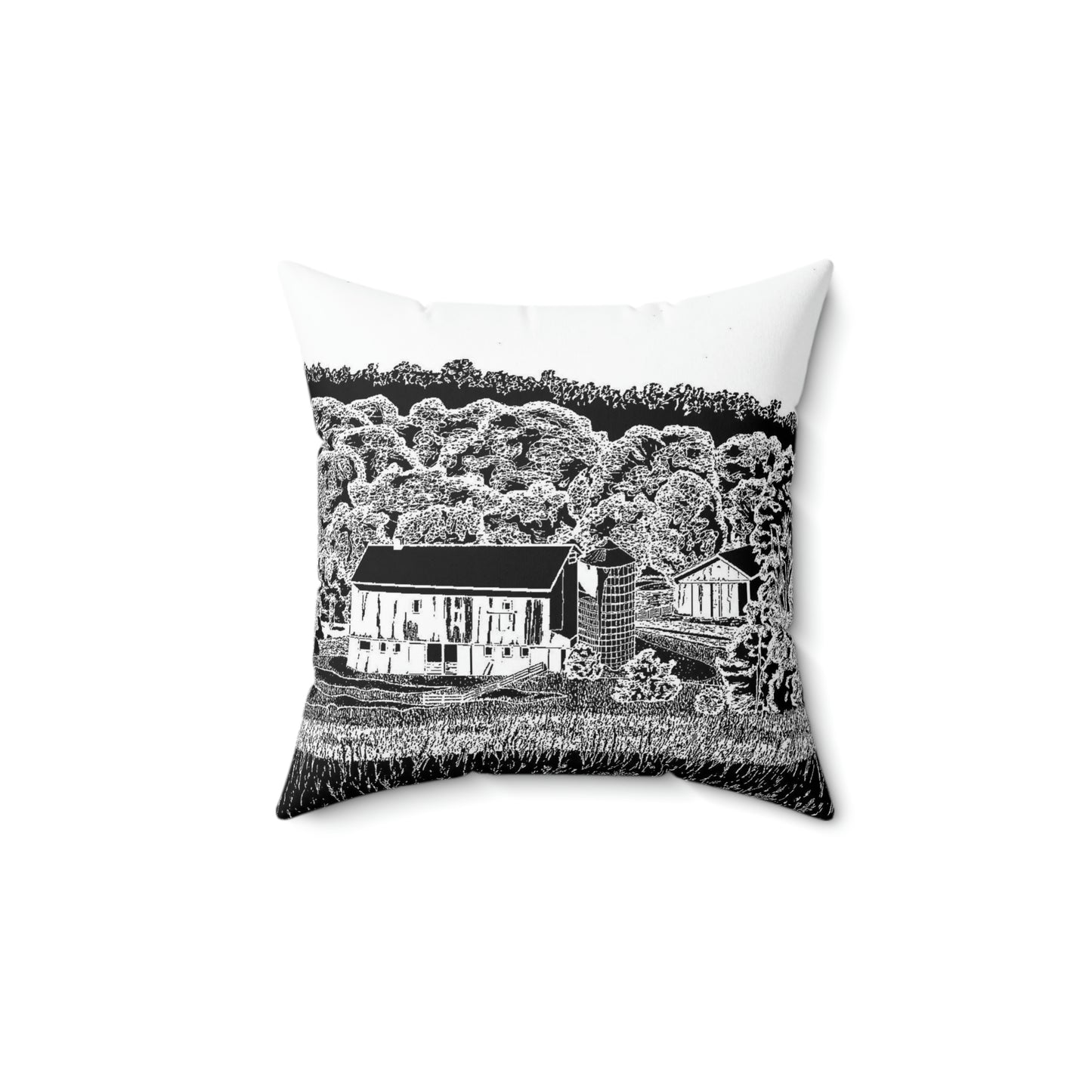 IMPASS (REVERSE BLACK & WHITE) Spun Polyester Square Pillow