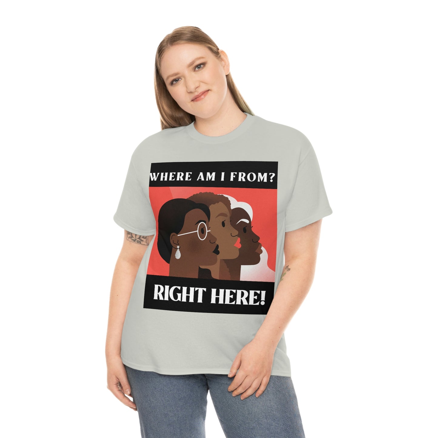 WHERE AM I FROM? Unisex Heavy Cotton Tee