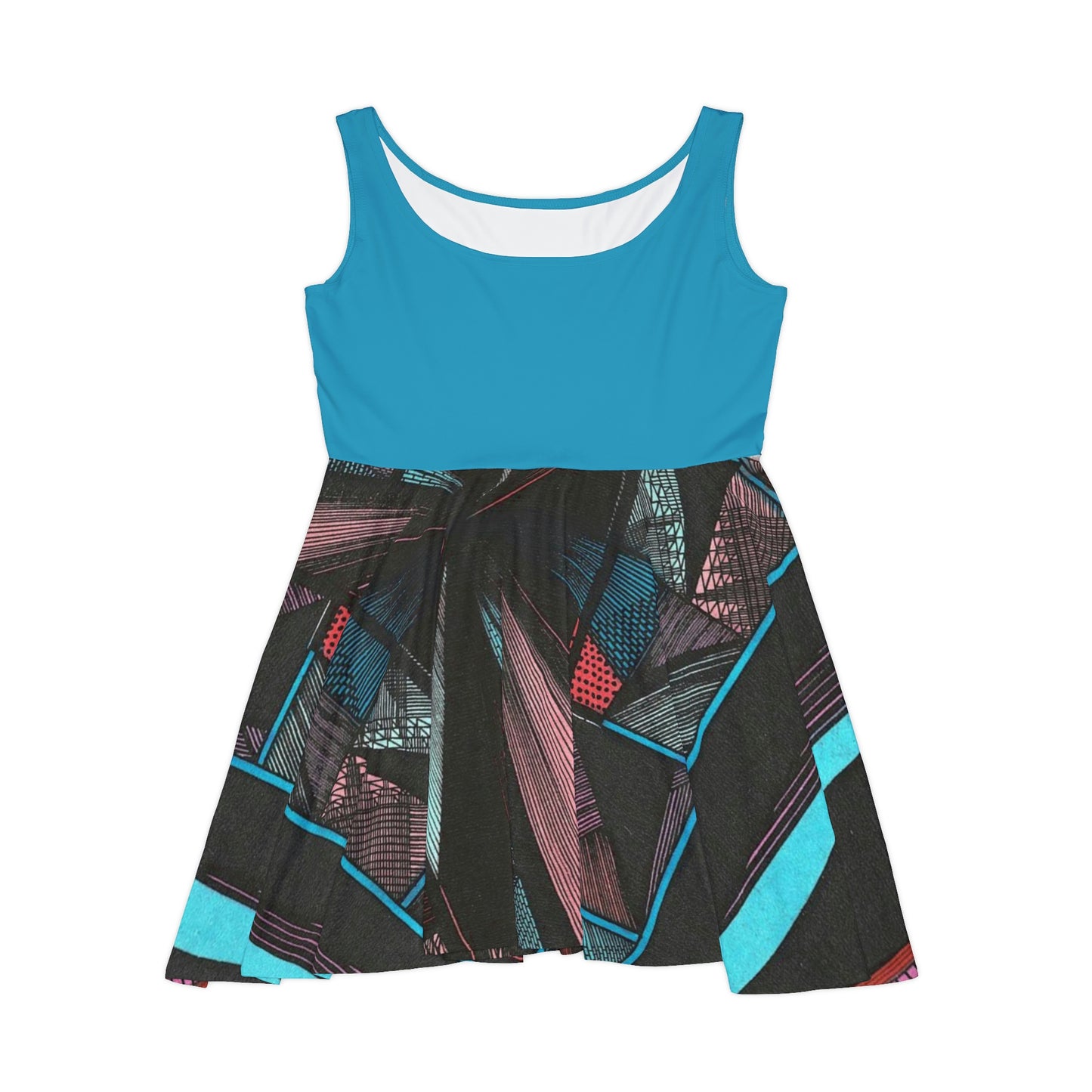 TURQUOISE DUO MEGALOPOLIS Women's Skater Dress