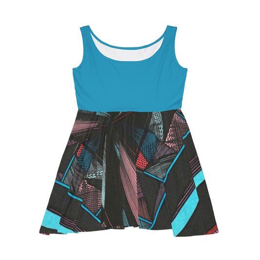 TURQUOISE DUO MEGALOPOLIS Women's Skater Dress