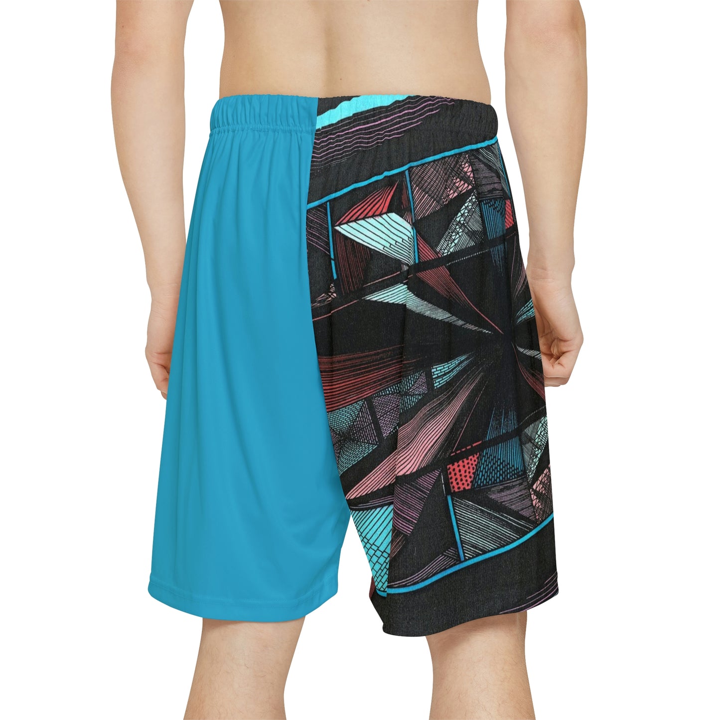 TURQUOISE DUO MEGALOPOLIS Men’s Sports Shorts (does not have pockets)