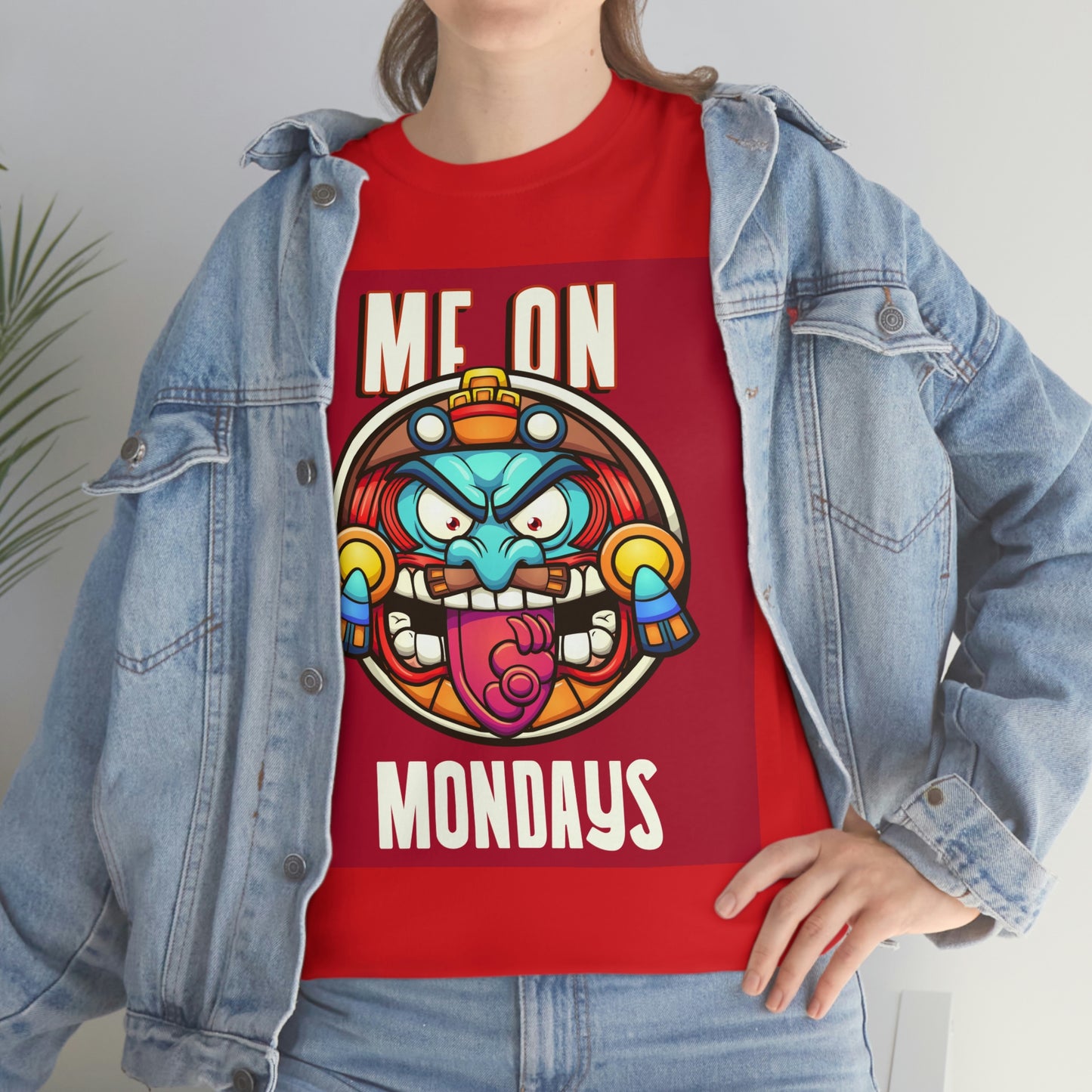 ME ON MONDAYS (RED) Unisex Heavy Cotton Tee