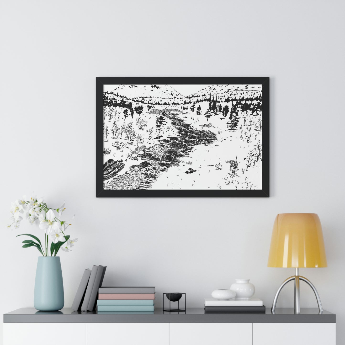 WONDERLUST (REVERSE BLACK & WHITE) Framed Horizontal Poster