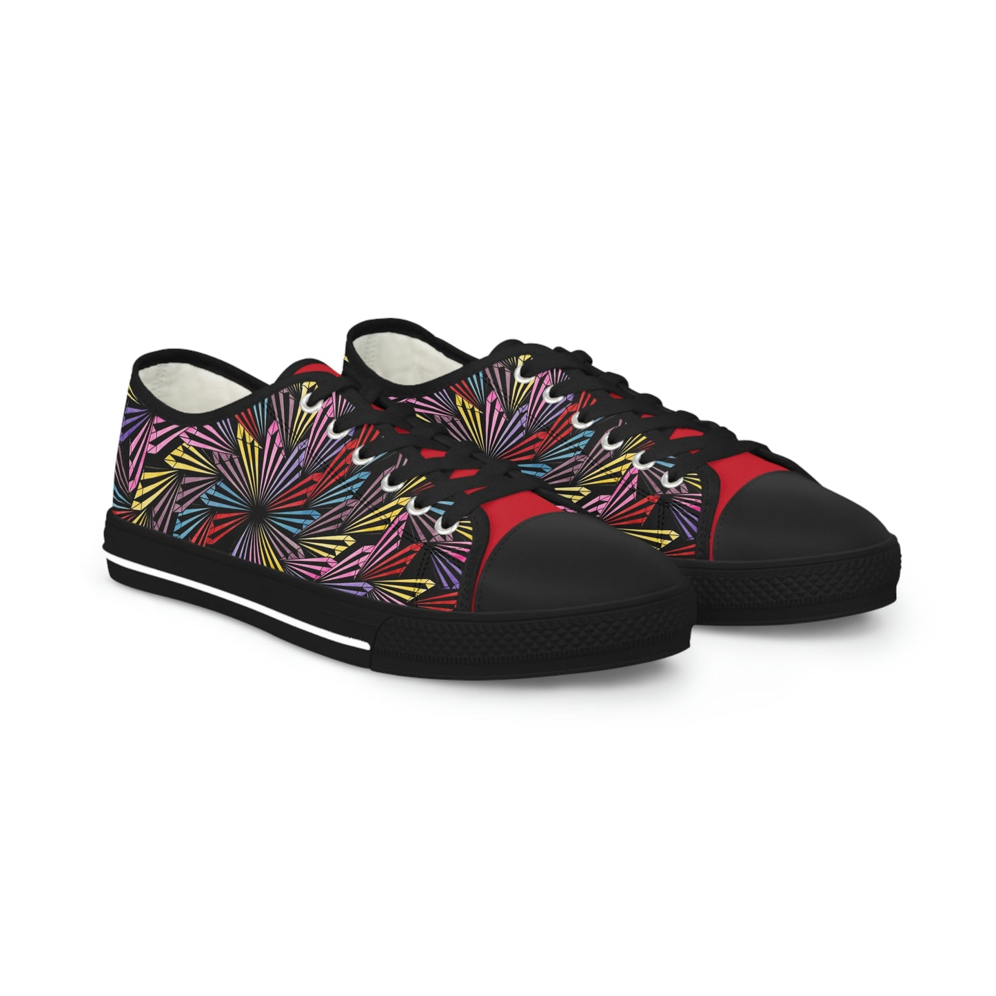 PINWHEEL (RED) Men's Low Top Sneakers