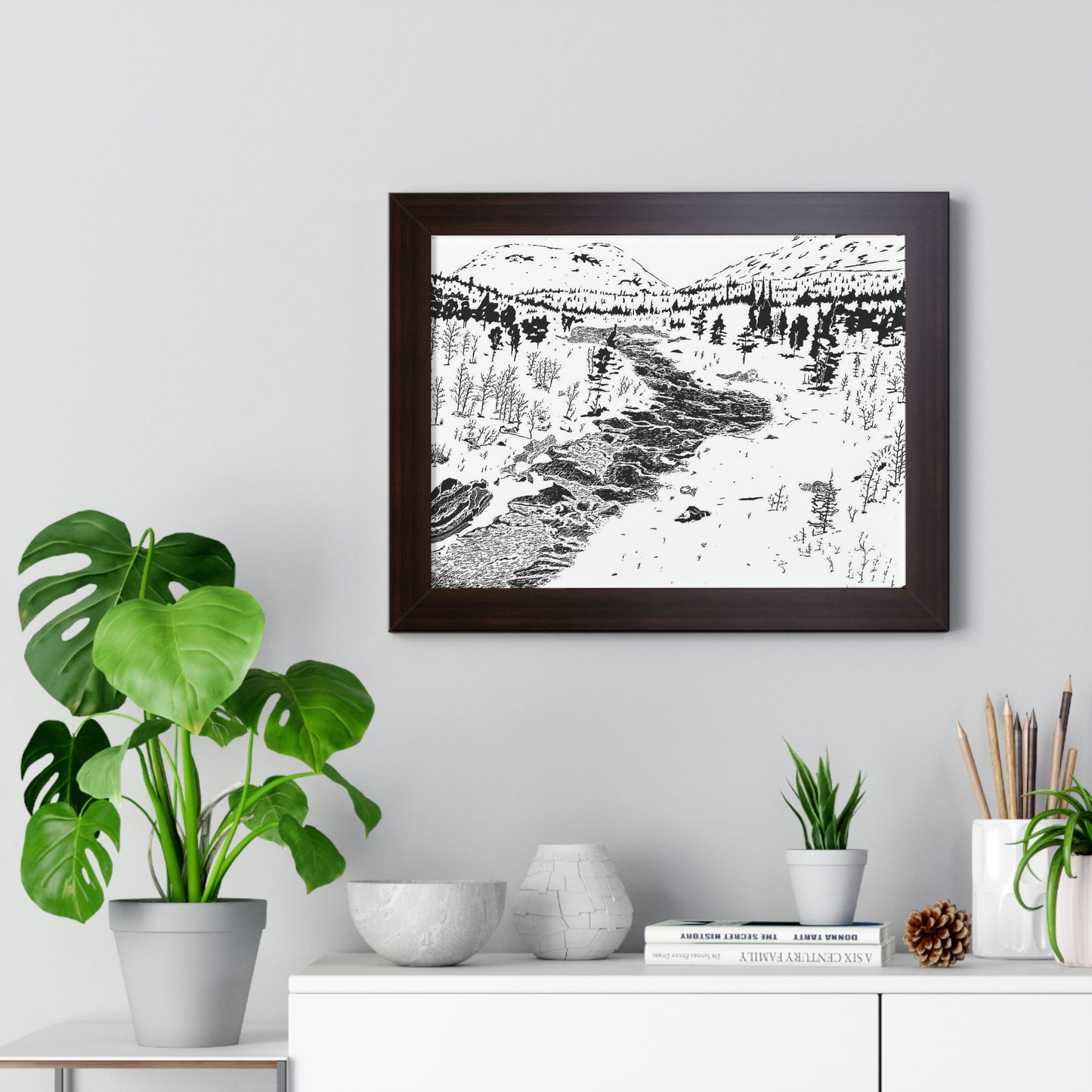 WONDERLUST (REVERSE BLACK & WHITE) Framed Horizontal Poster