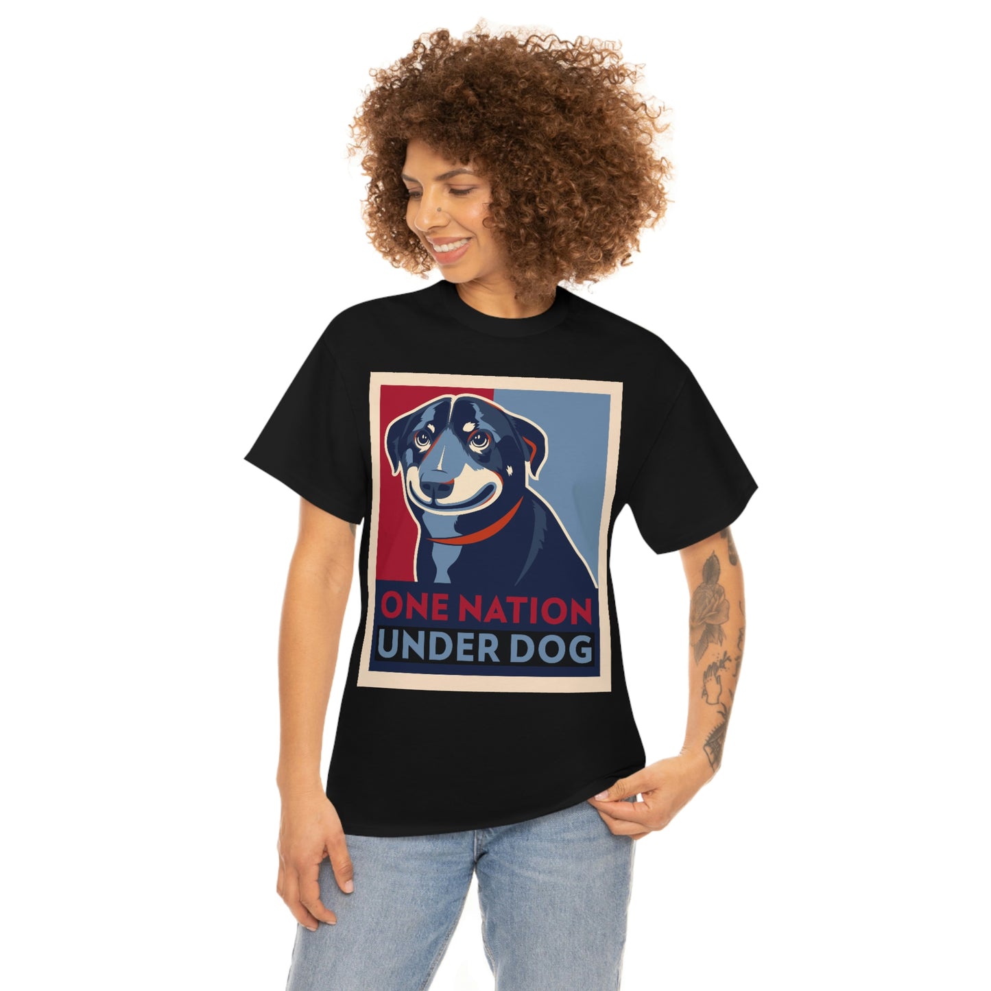 ONE NATION UNDER DOG Unisex Heavy Cotton Tee