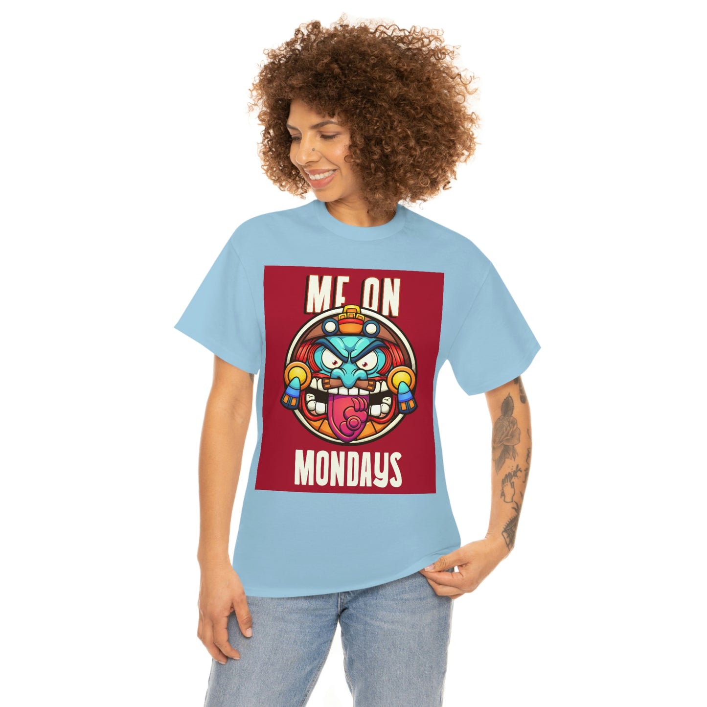 ME ON MONDAYS (RED) Unisex Heavy Cotton Tee