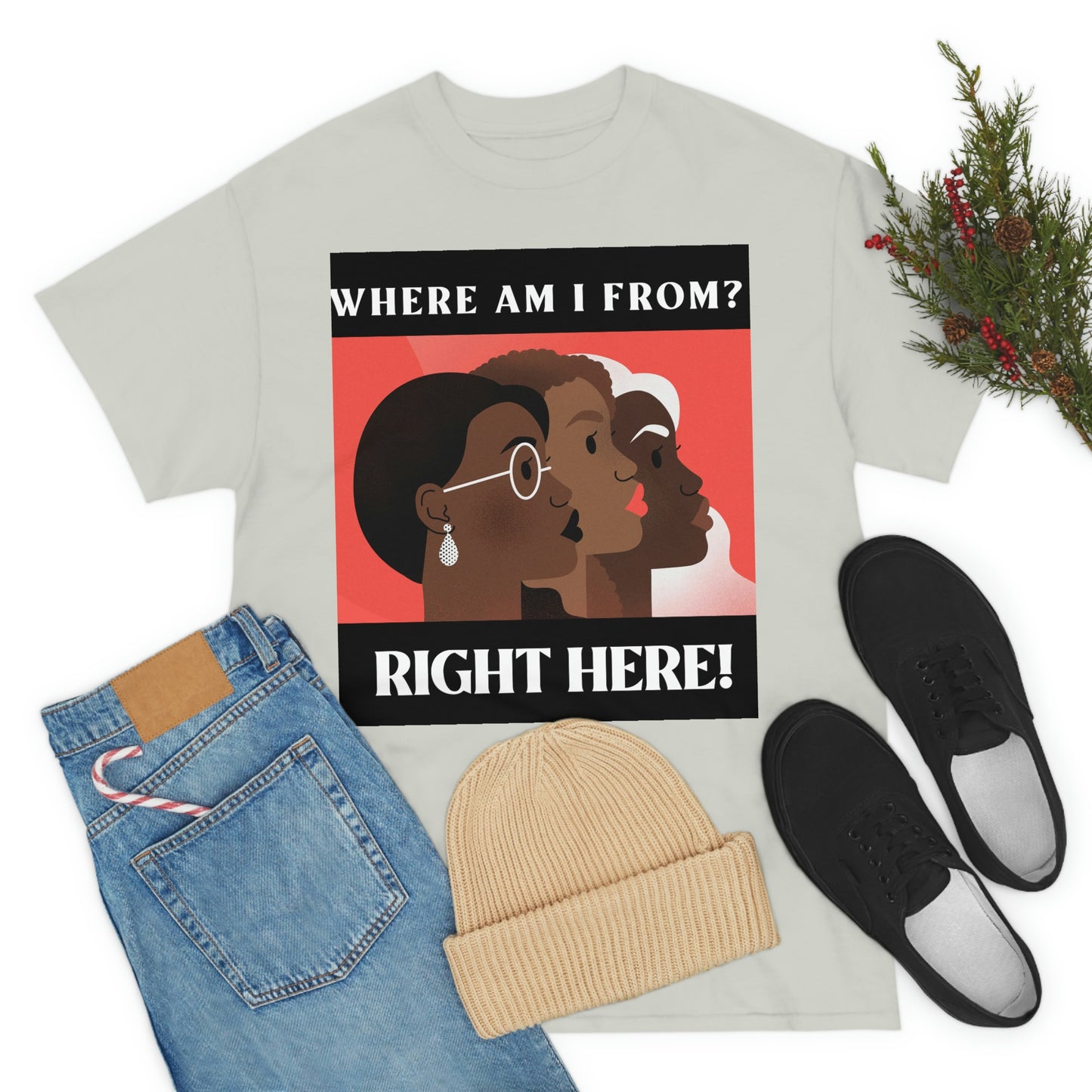 WHERE AM I FROM? Unisex Heavy Cotton Tee