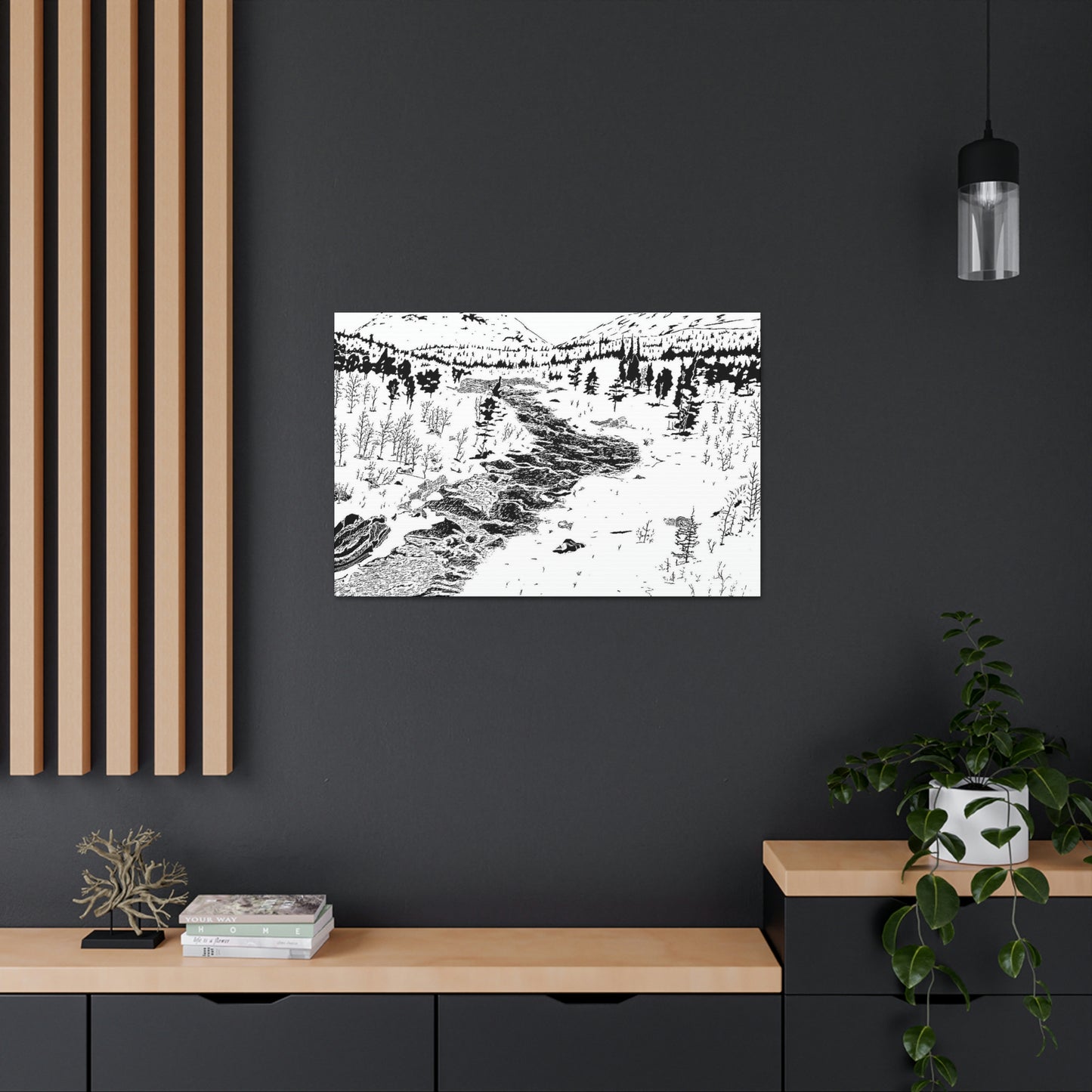 WONDERLUST Reversed Black & White Canvas Gallery Wraps