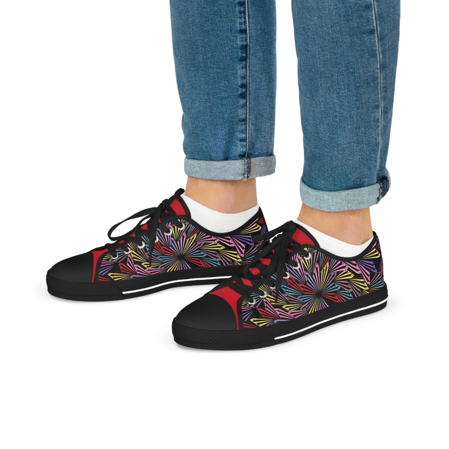 PINWHEEL (RED) Men's Low Top Sneakers