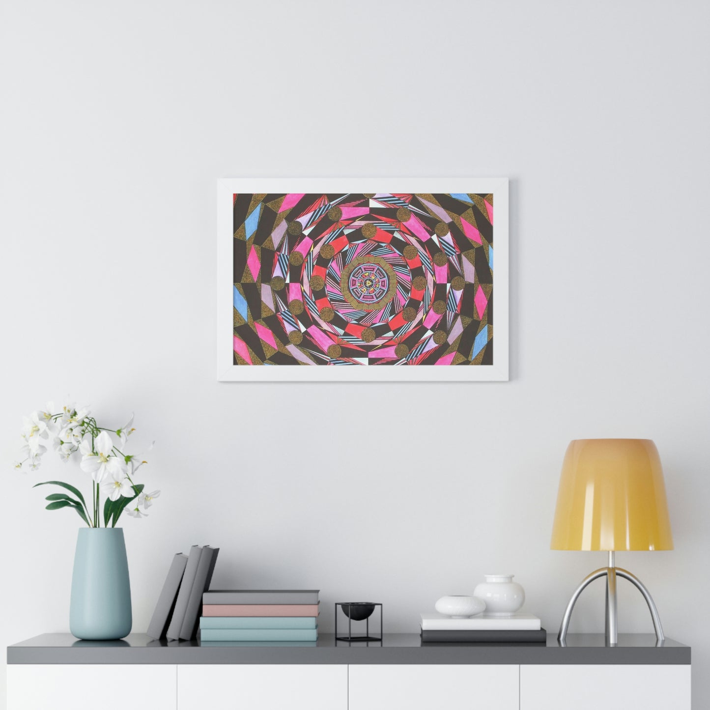 THE ABSTRACT COLONNADE Framed Horizontal Poster