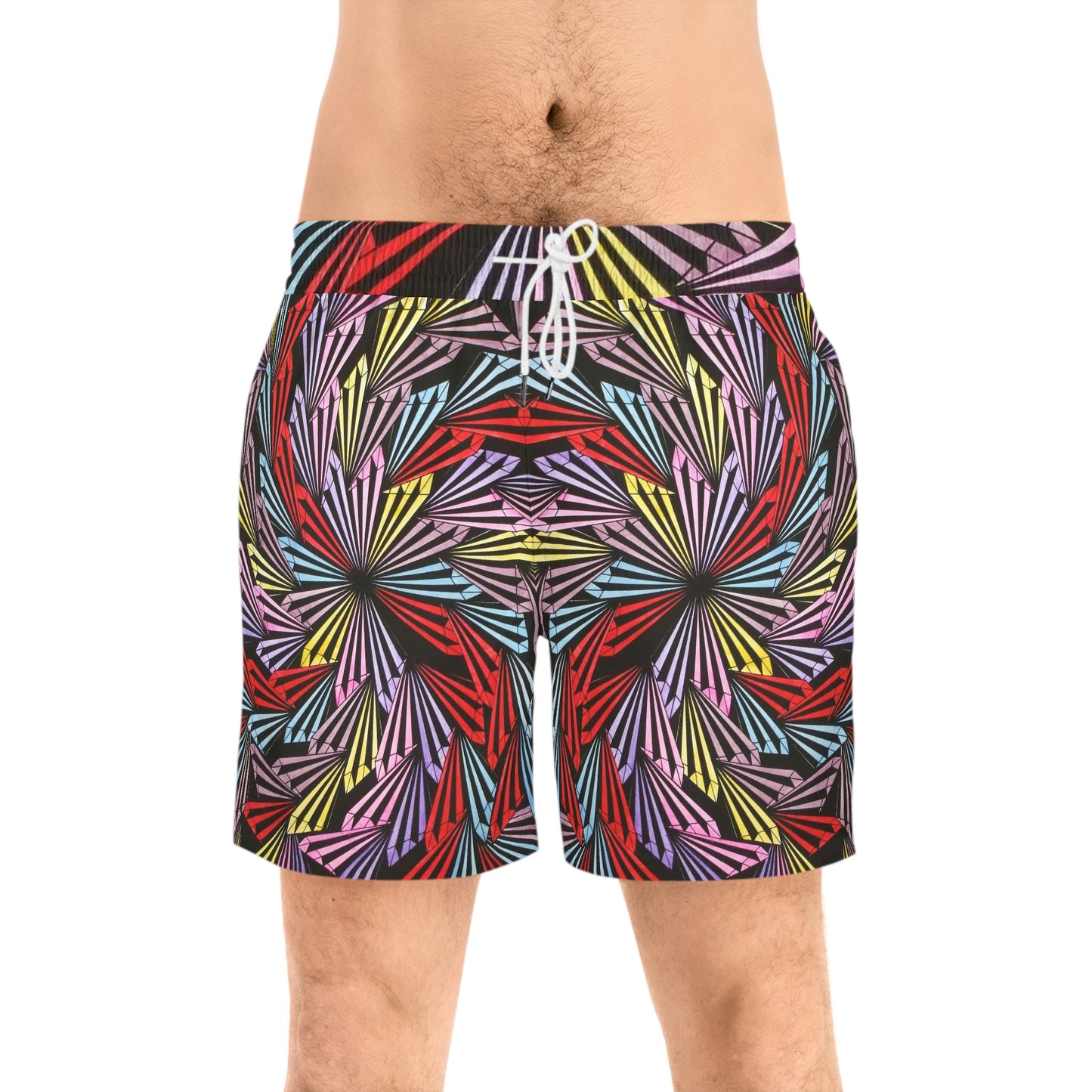 PINWHEEL Men's Mid-Length Swim Shorts (AOP)