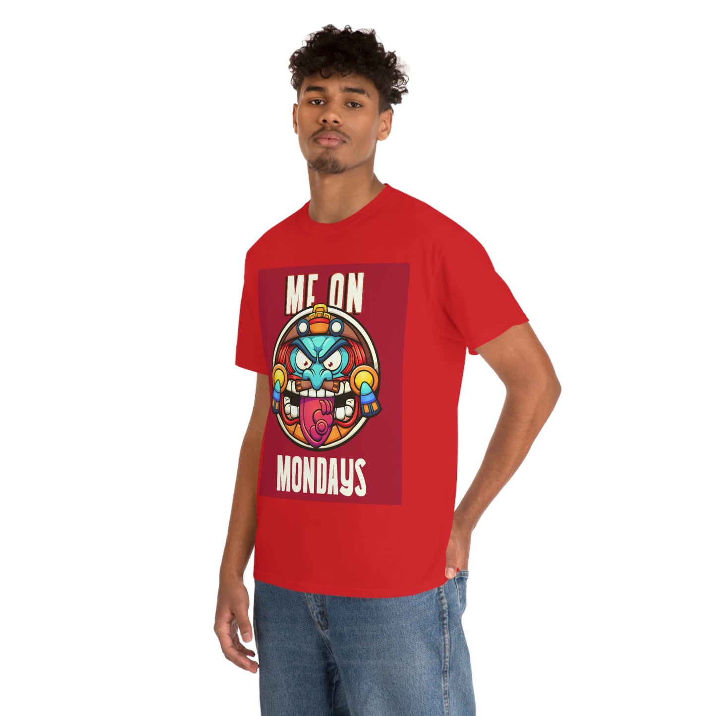 ME ON MONDAYS (RED) Unisex Heavy Cotton Tee