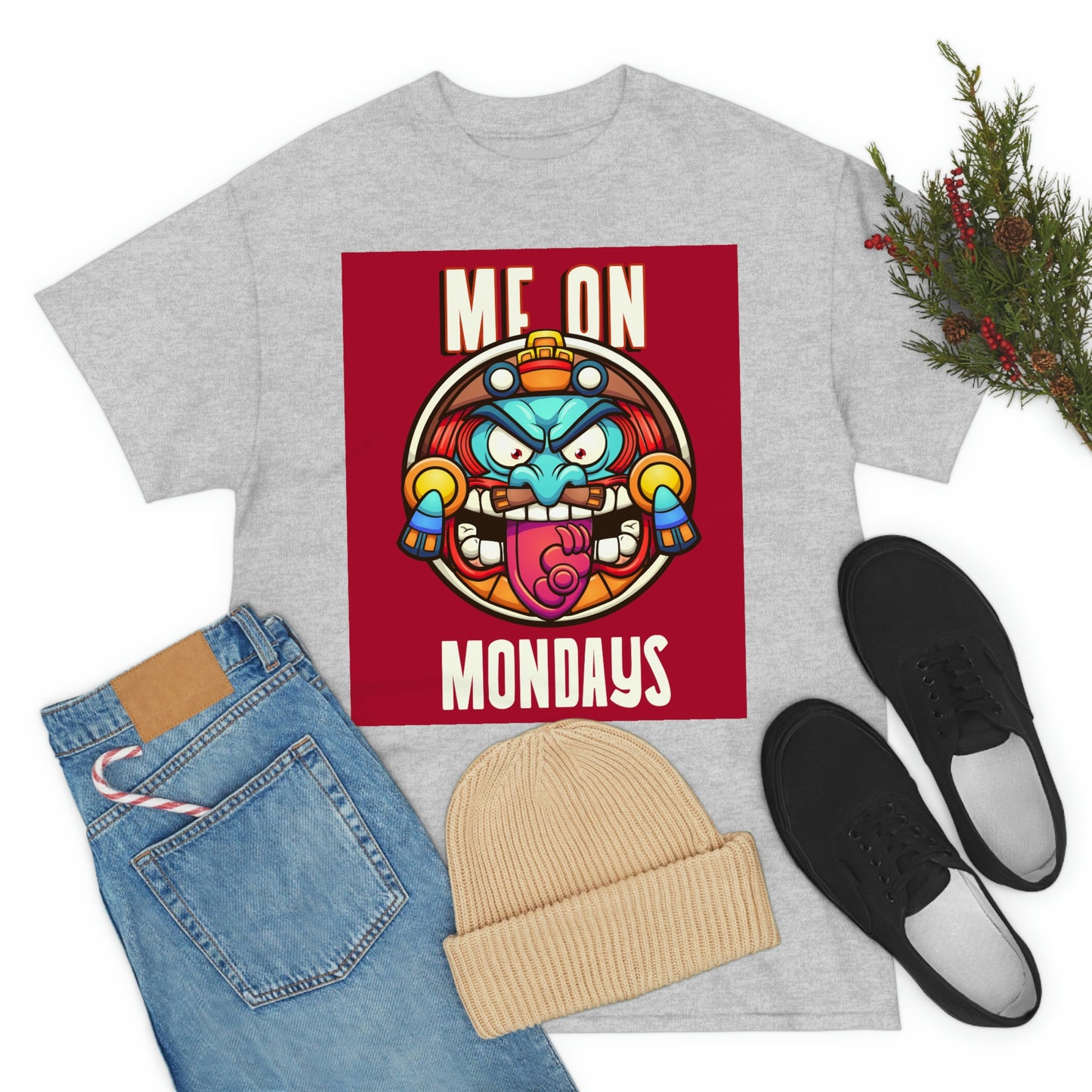 ME ON MONDAYS (RED) Unisex Heavy Cotton Tee