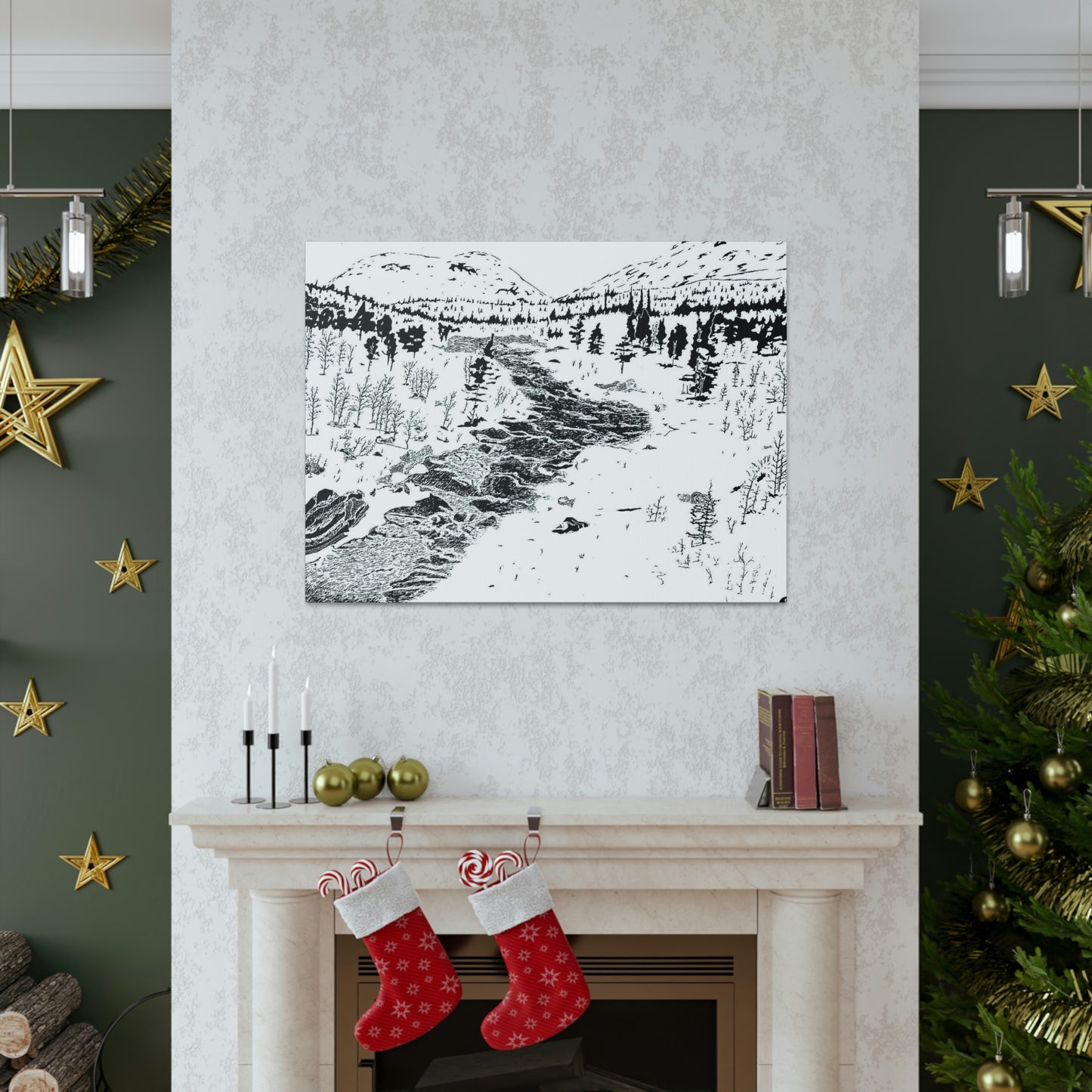 WONDERLUST Reversed Black & White Canvas Gallery Wraps