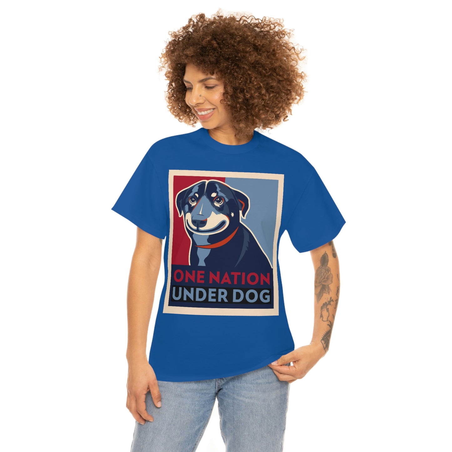 ONE NATION UNDER DOG Unisex Heavy Cotton Tee