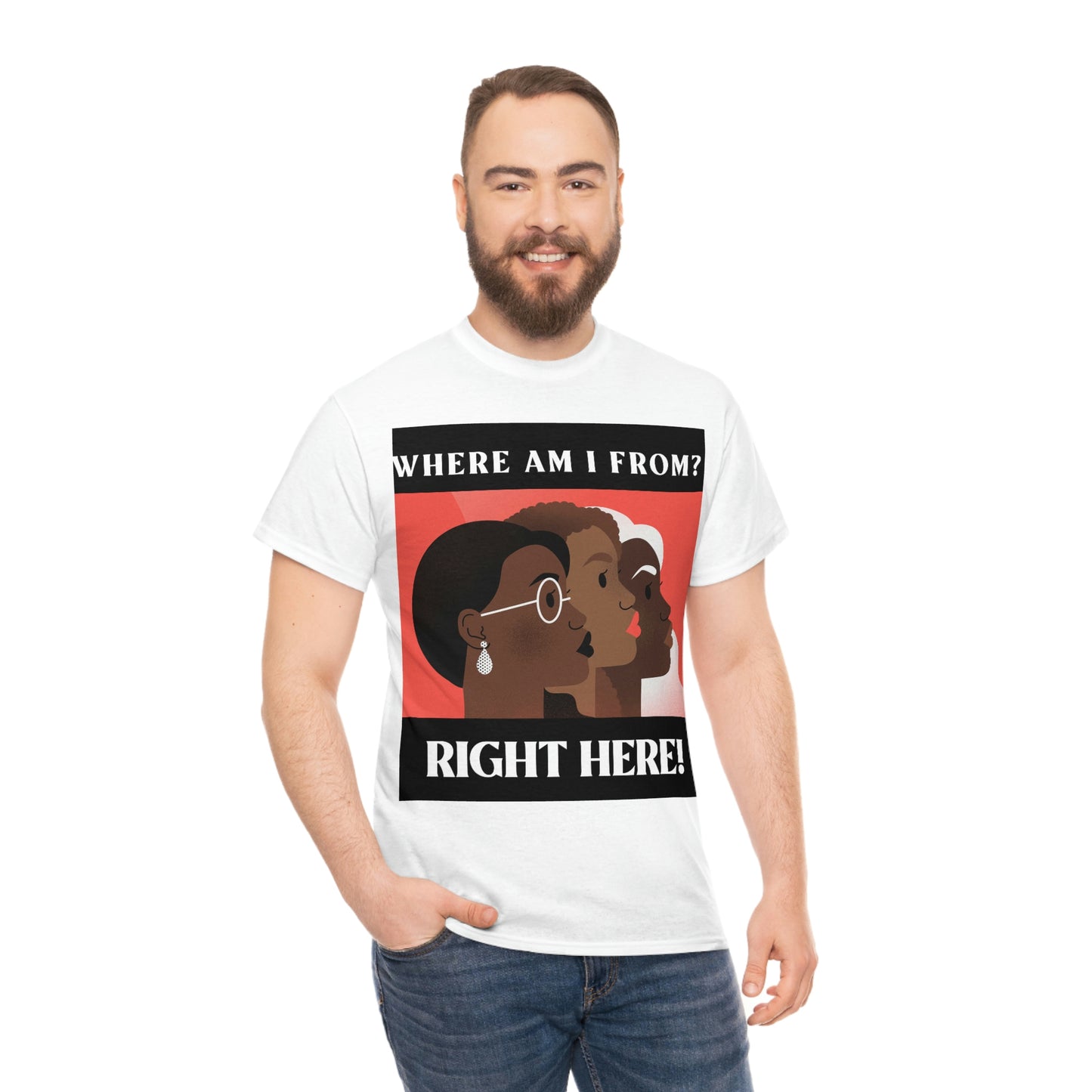 WHERE AM I FROM? Unisex Heavy Cotton Tee