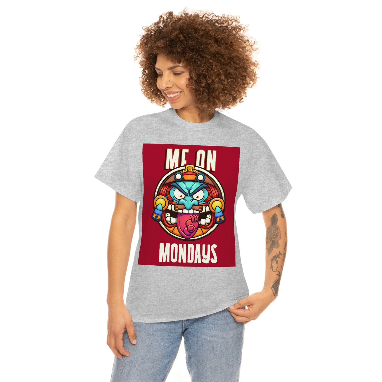 ME ON MONDAYS (RED) Unisex Heavy Cotton Tee