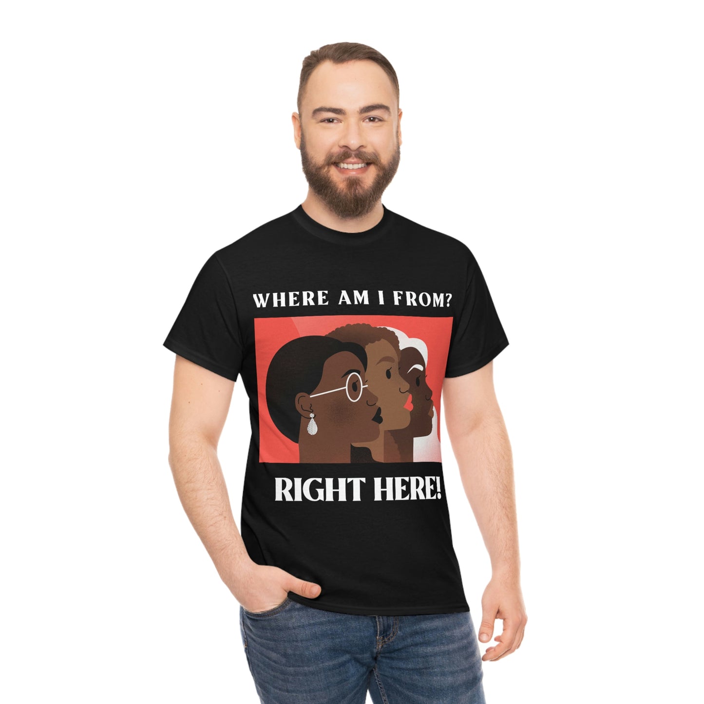WHERE AM I FROM? Unisex Heavy Cotton Tee