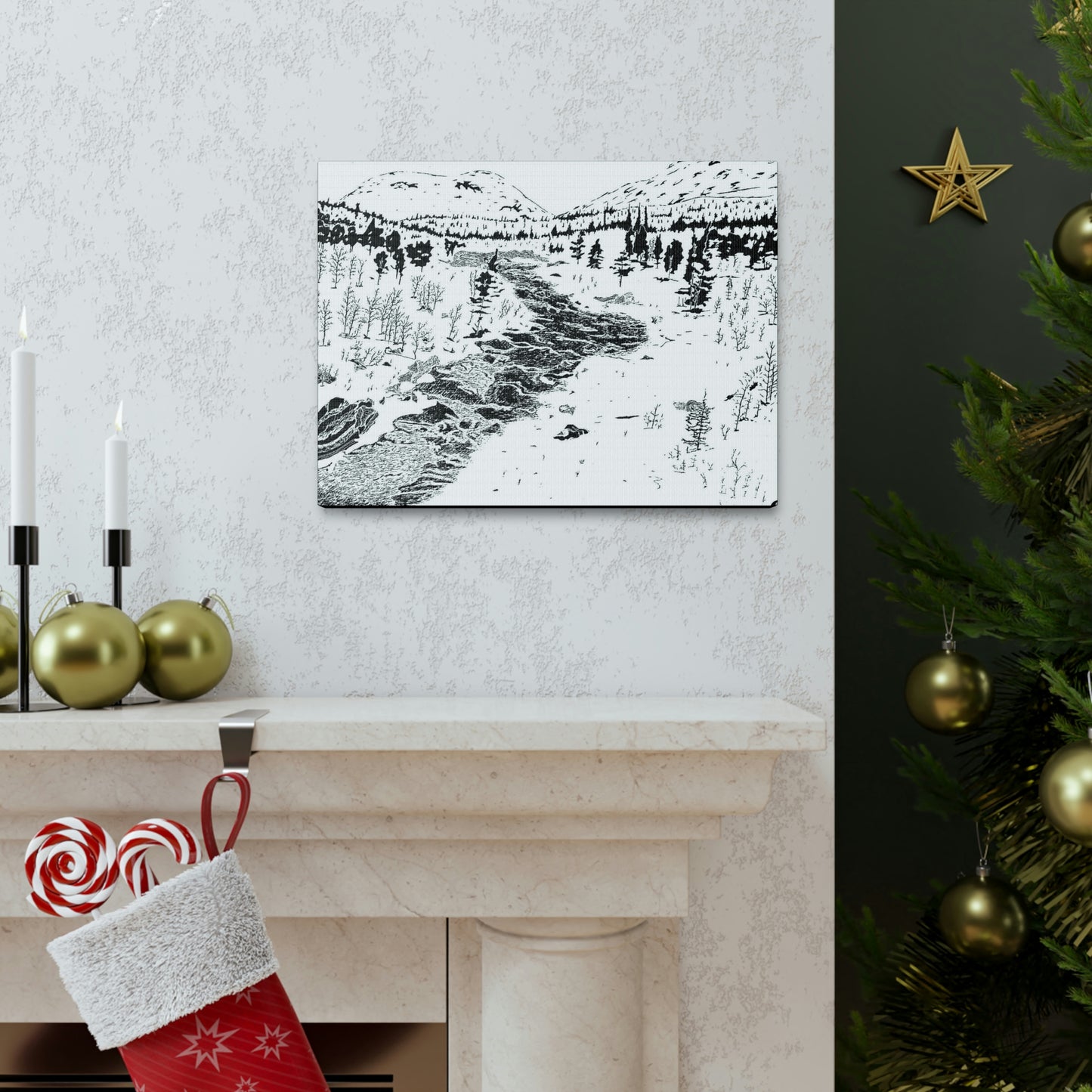 WONDERLUST Reversed Black & White Canvas Gallery Wraps