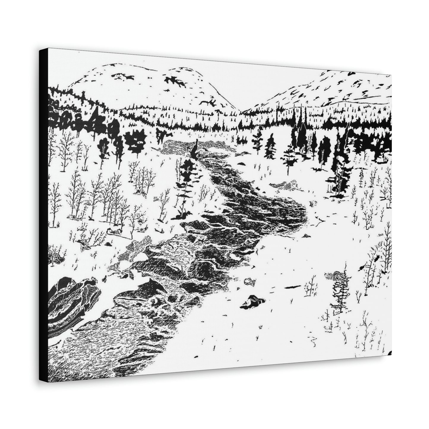 WONDERLUST Reversed Black & White Canvas Gallery Wraps