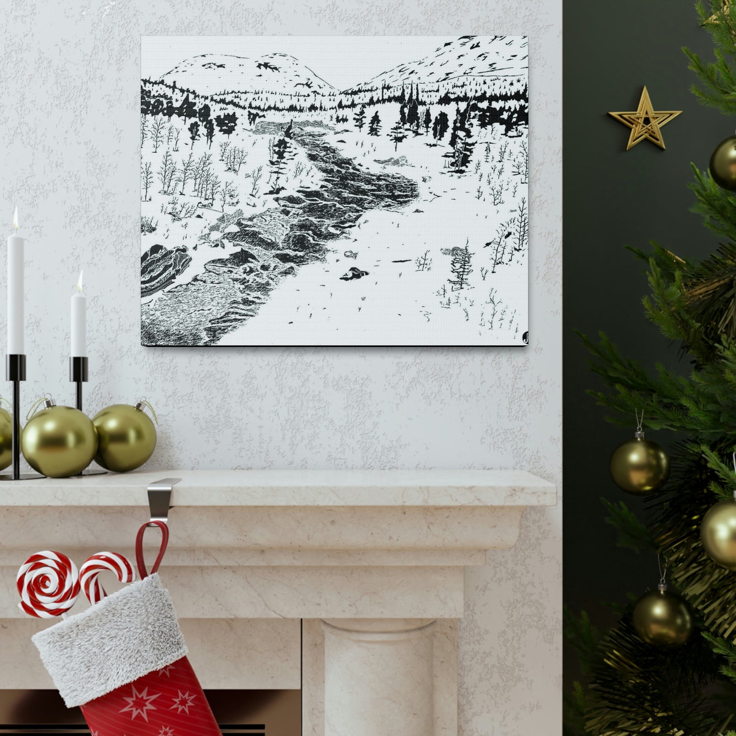 WONDERLUST Reversed Black & White Canvas Gallery Wraps