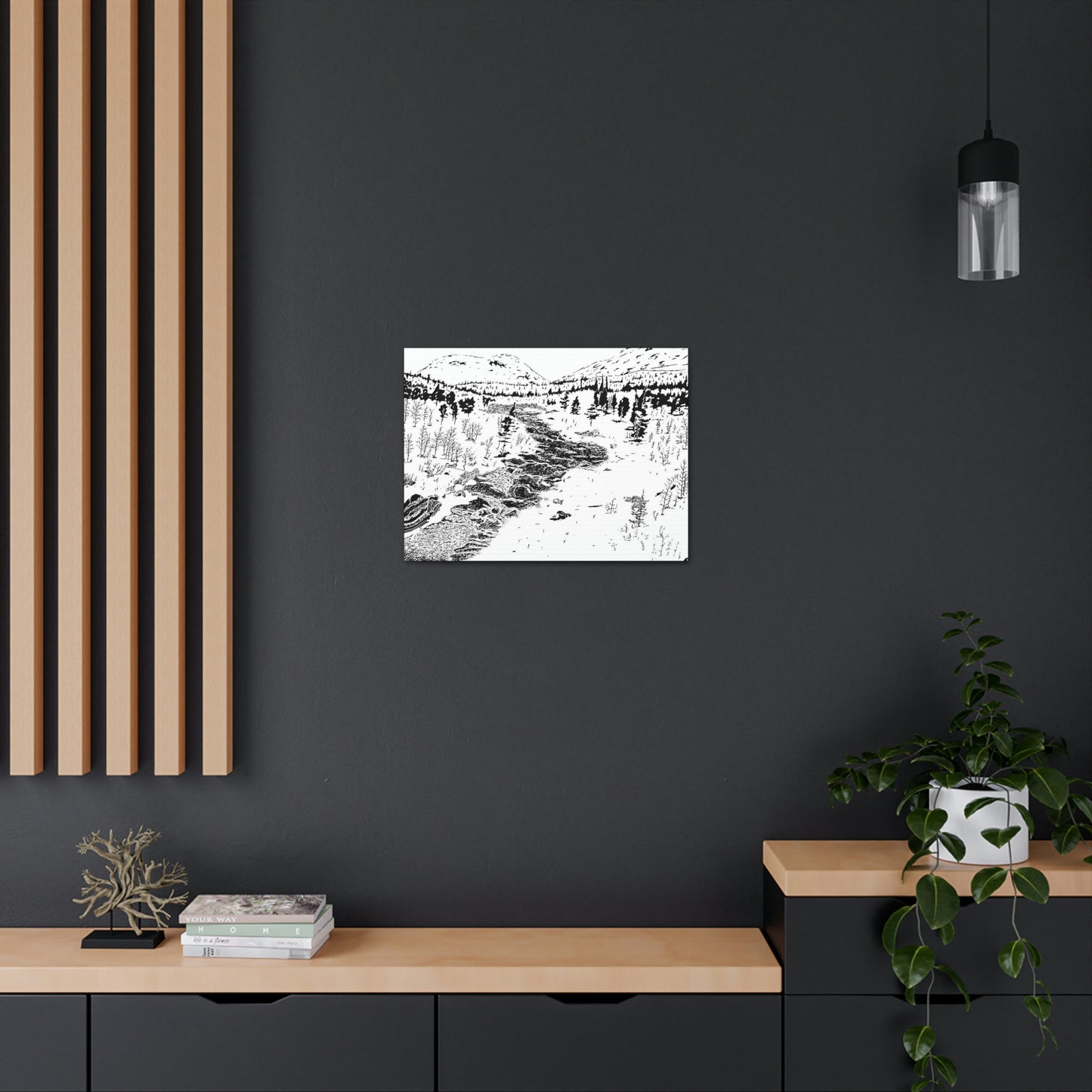 WONDERLUST Reversed Black & White Canvas Gallery Wraps
