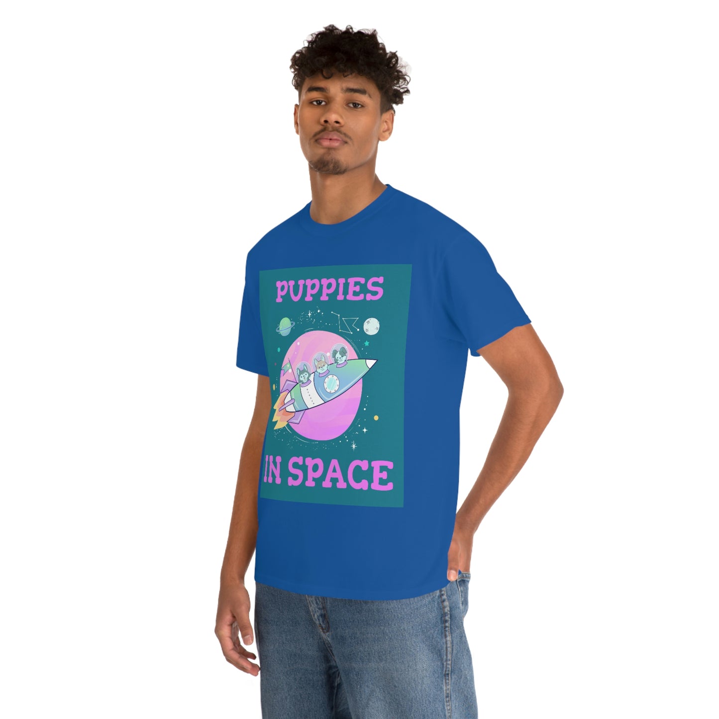 PUPPIES IN SPACE Unisex Heavy Cotton Tee