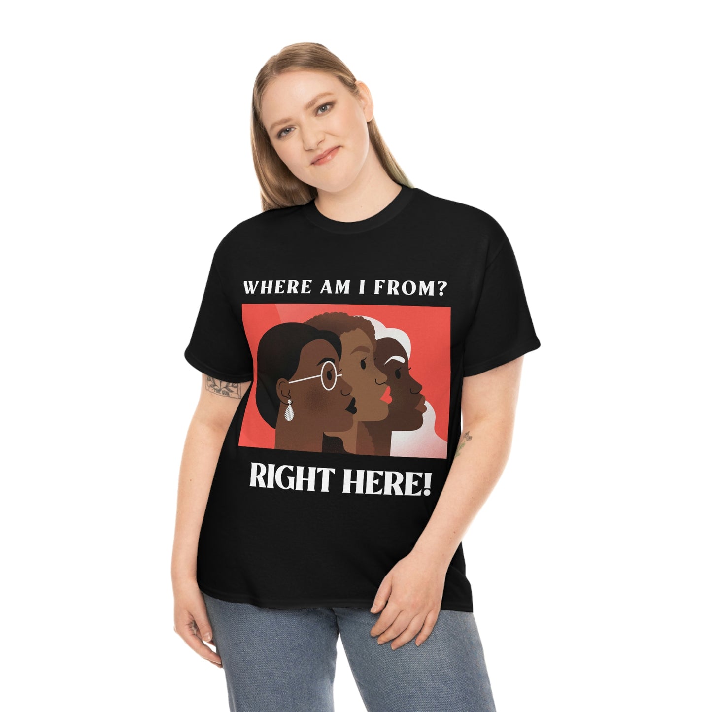 WHERE AM I FROM? Unisex Heavy Cotton Tee