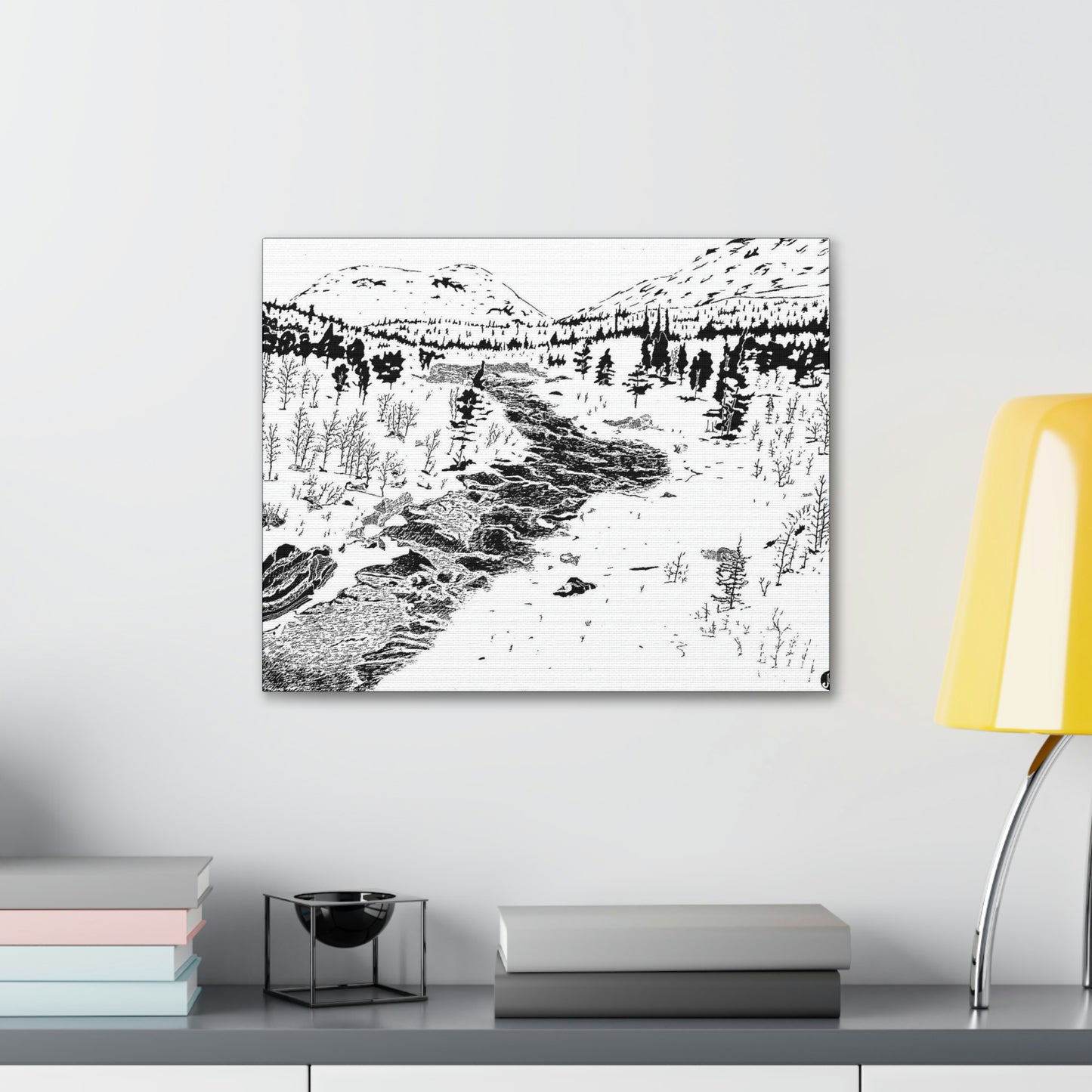 WONDERLUST Reversed Black & White Canvas Gallery Wraps
