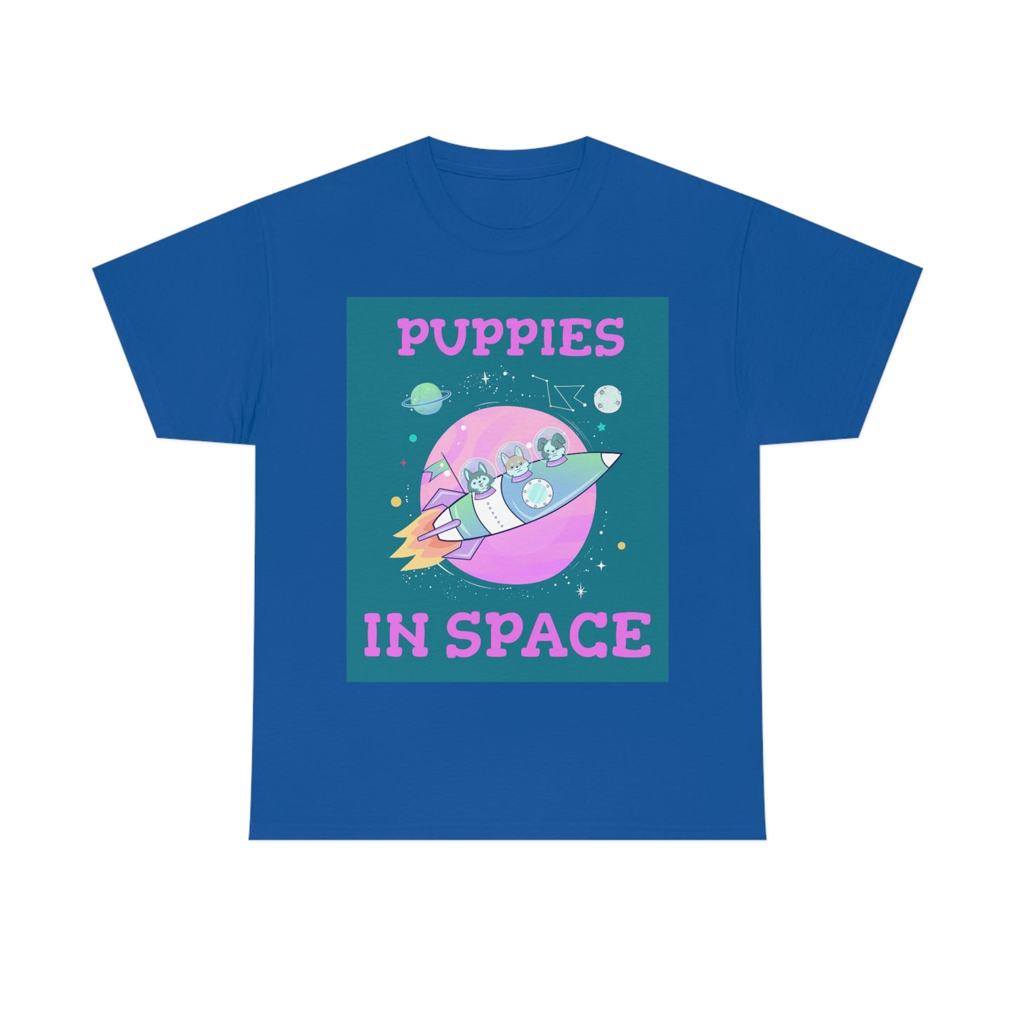 PUPPIES IN SPACE Unisex Heavy Cotton Tee
