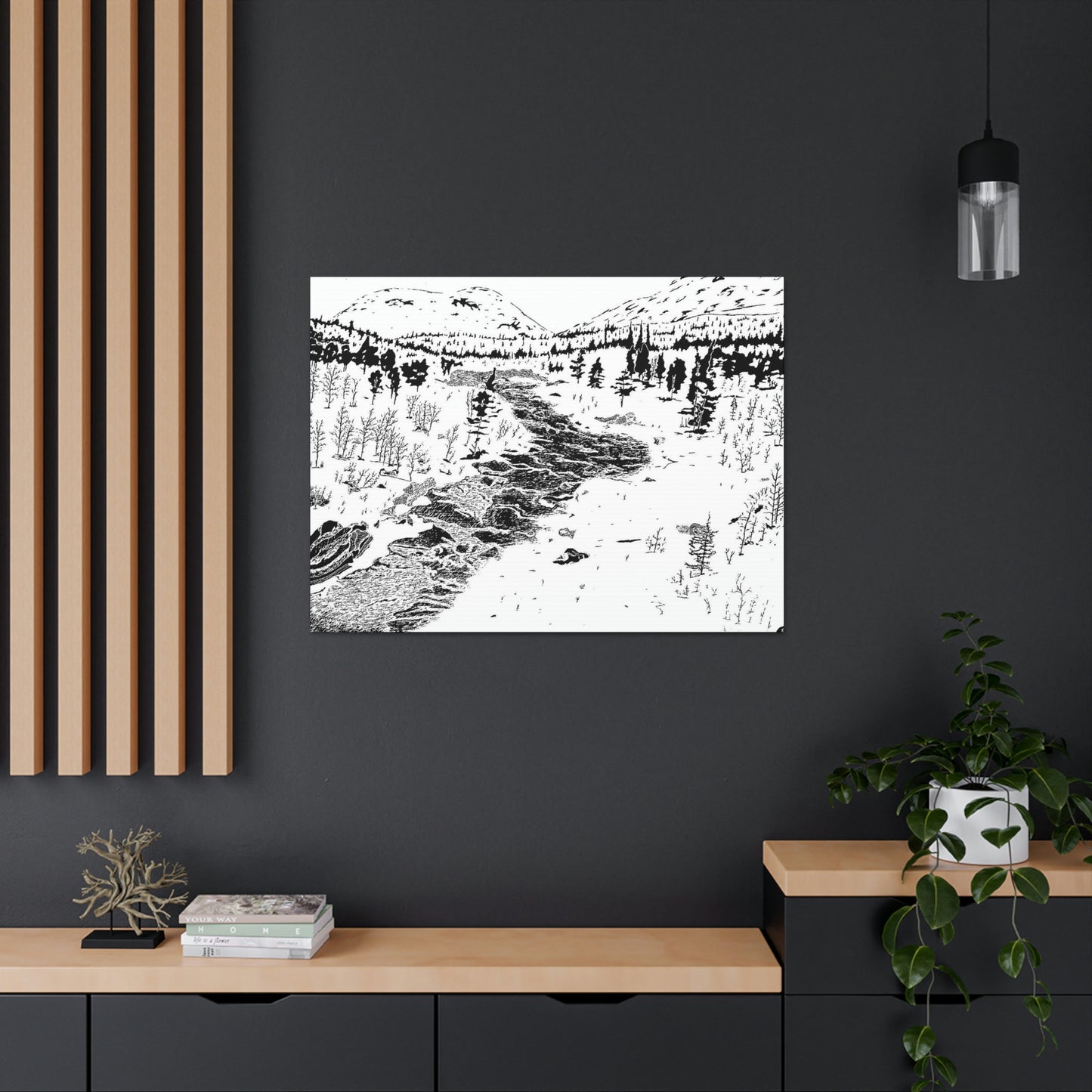 WONDERLUST Reversed Black & White Canvas Gallery Wraps