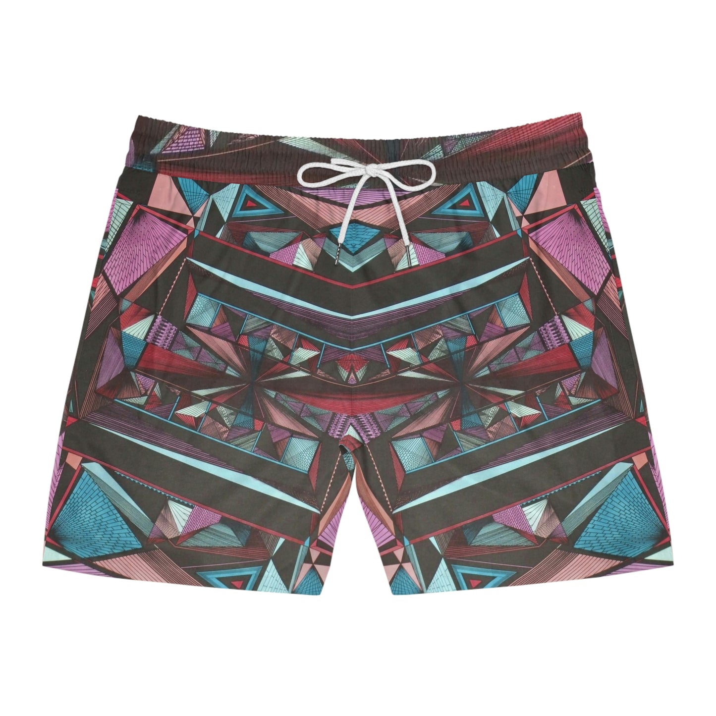 LIGHT DUO MEGALOPOLIS Men's Mid-Length Swim Shorts (AOP)