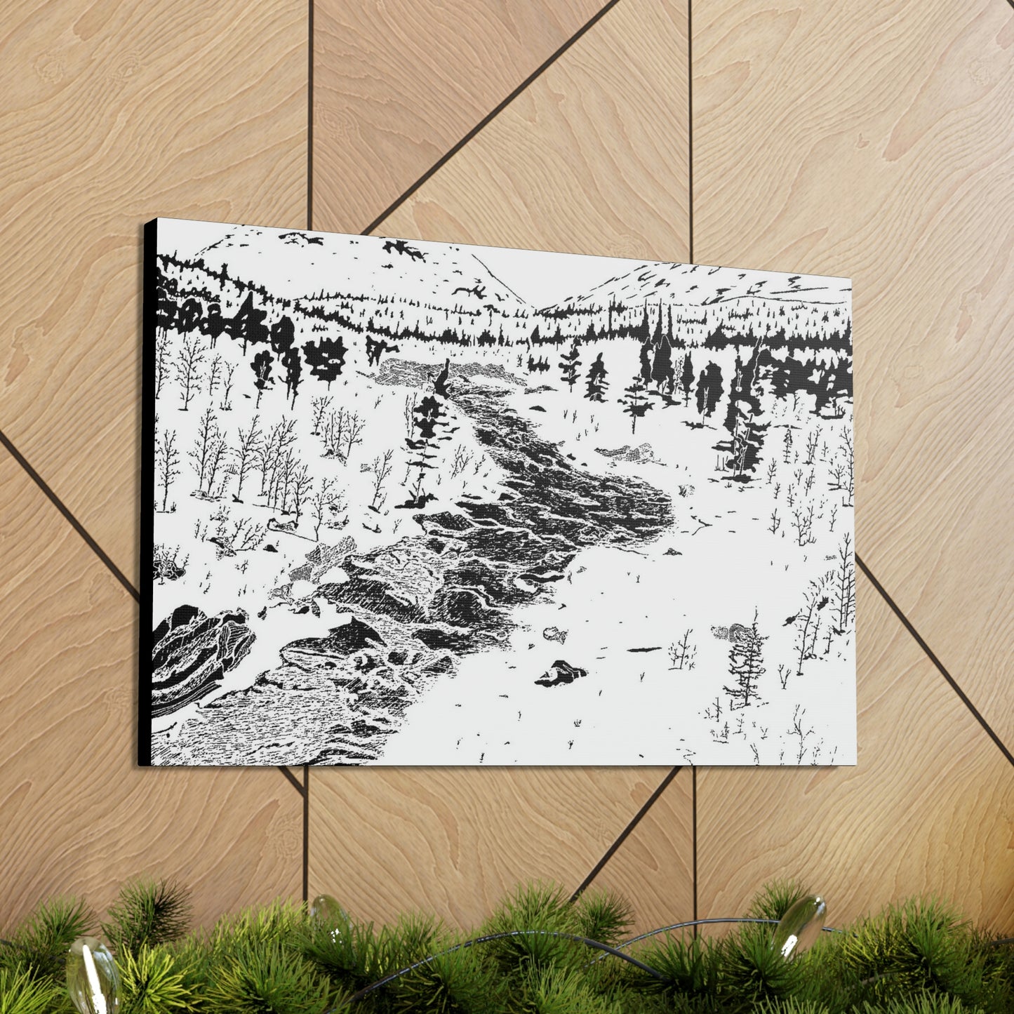 WONDERLUST Reversed Black & White Canvas Gallery Wraps