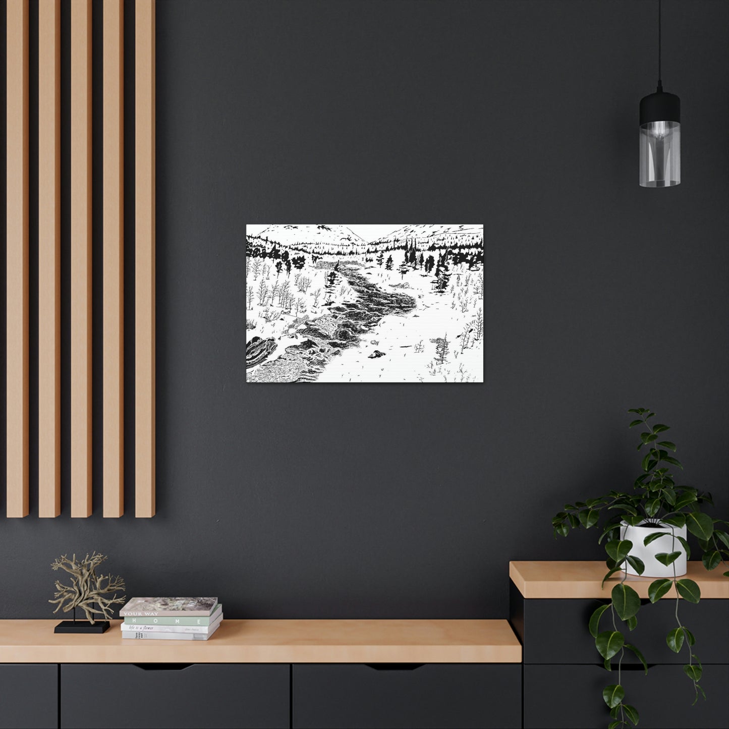 WONDERLUST Reversed Black & White Canvas Gallery Wraps