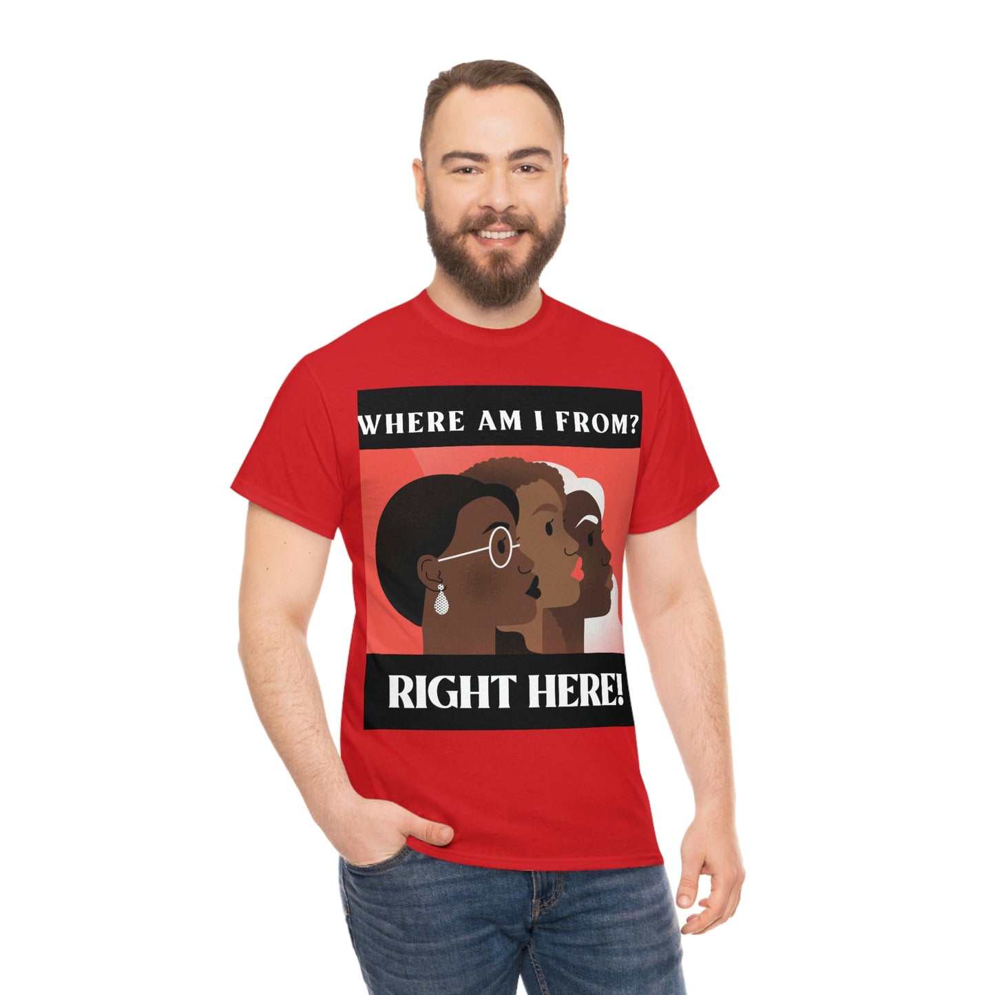 WHERE AM I FROM? Unisex Heavy Cotton Tee