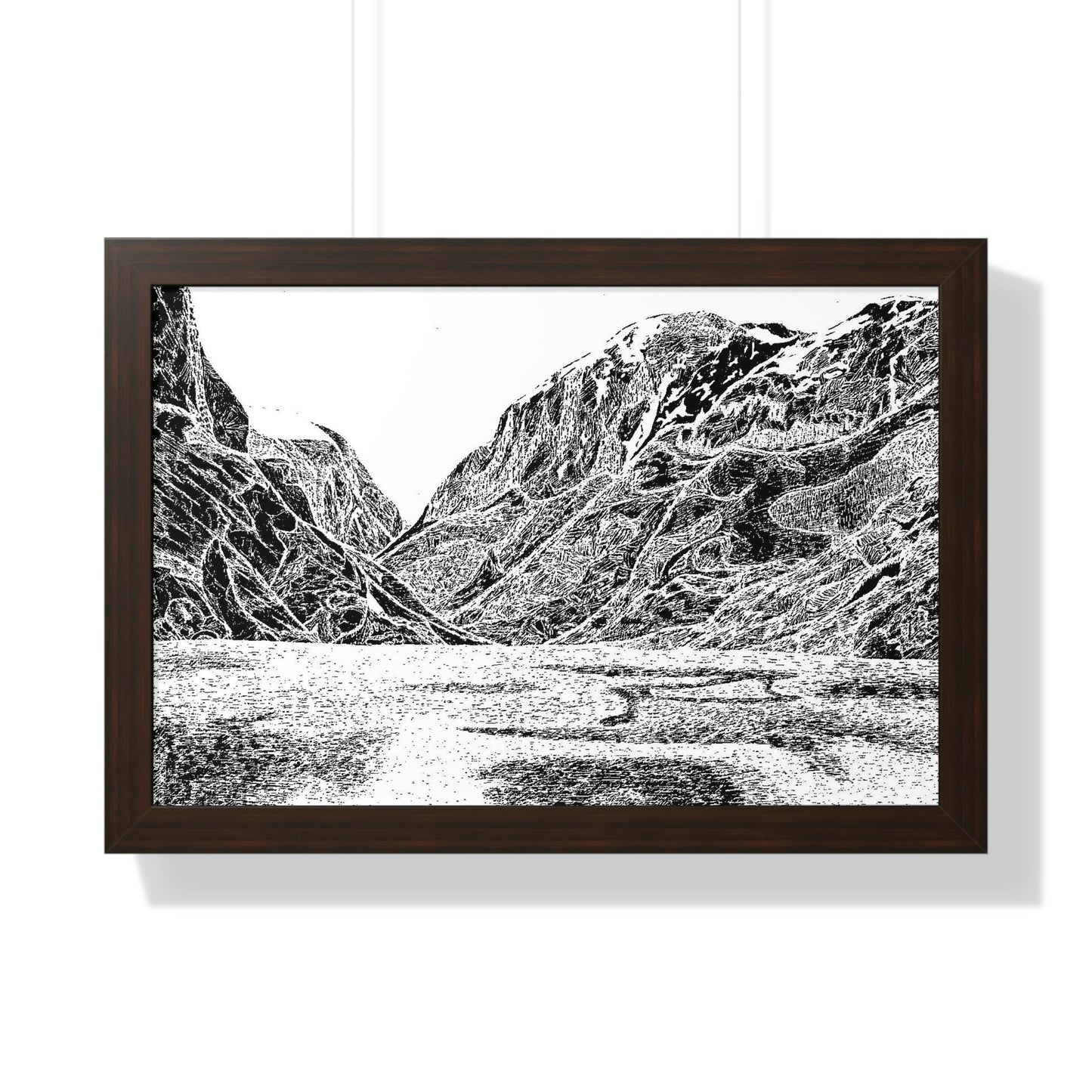 LAKE GUDVAGAN (REVERSE BLACK & WHITE) Framed Horizontal Poster