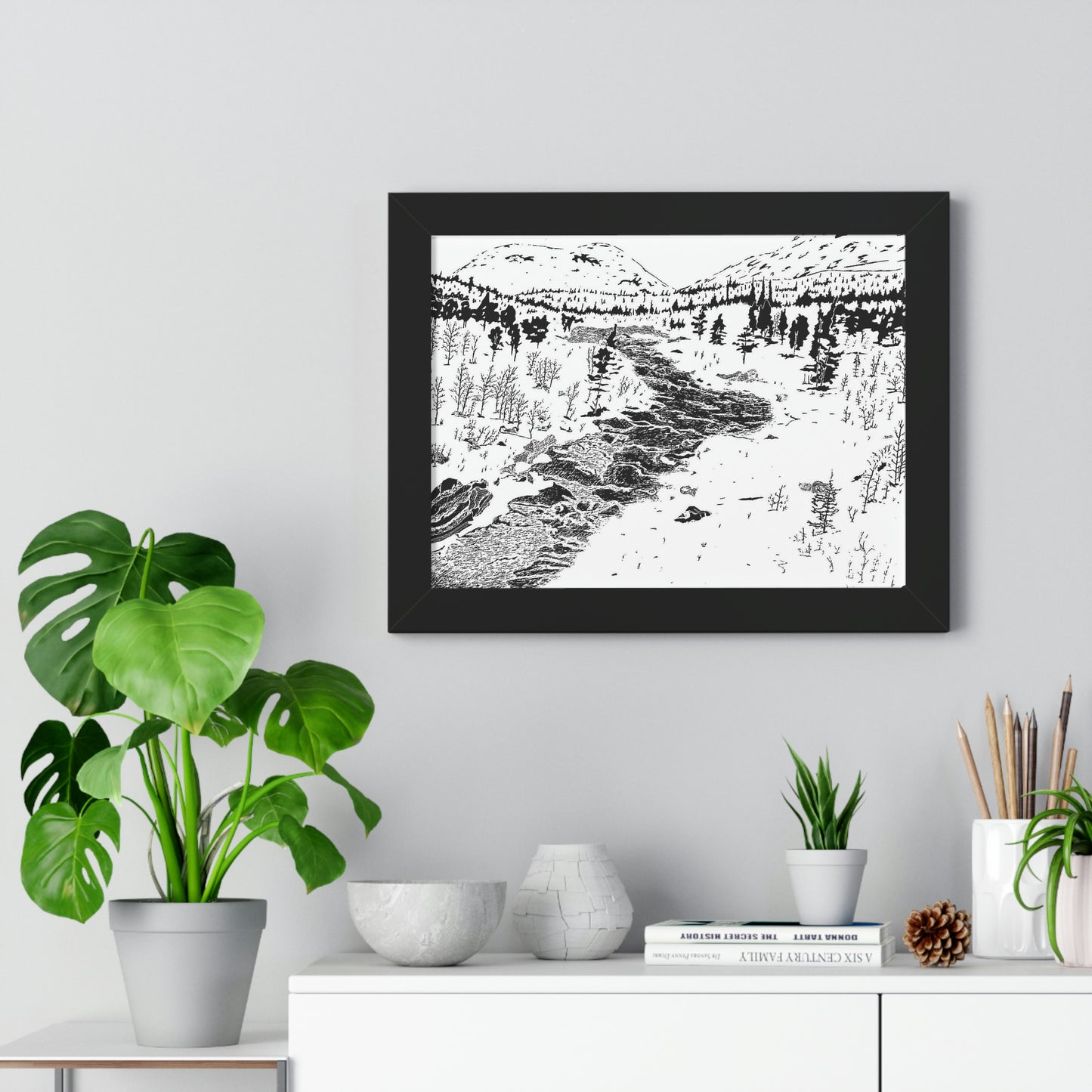 WONDERLUST (REVERSE BLACK & WHITE) Framed Horizontal Poster