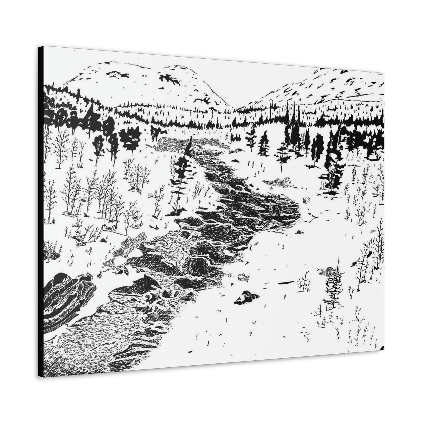 WONDERLUST Reversed Black & White Canvas Gallery Wraps