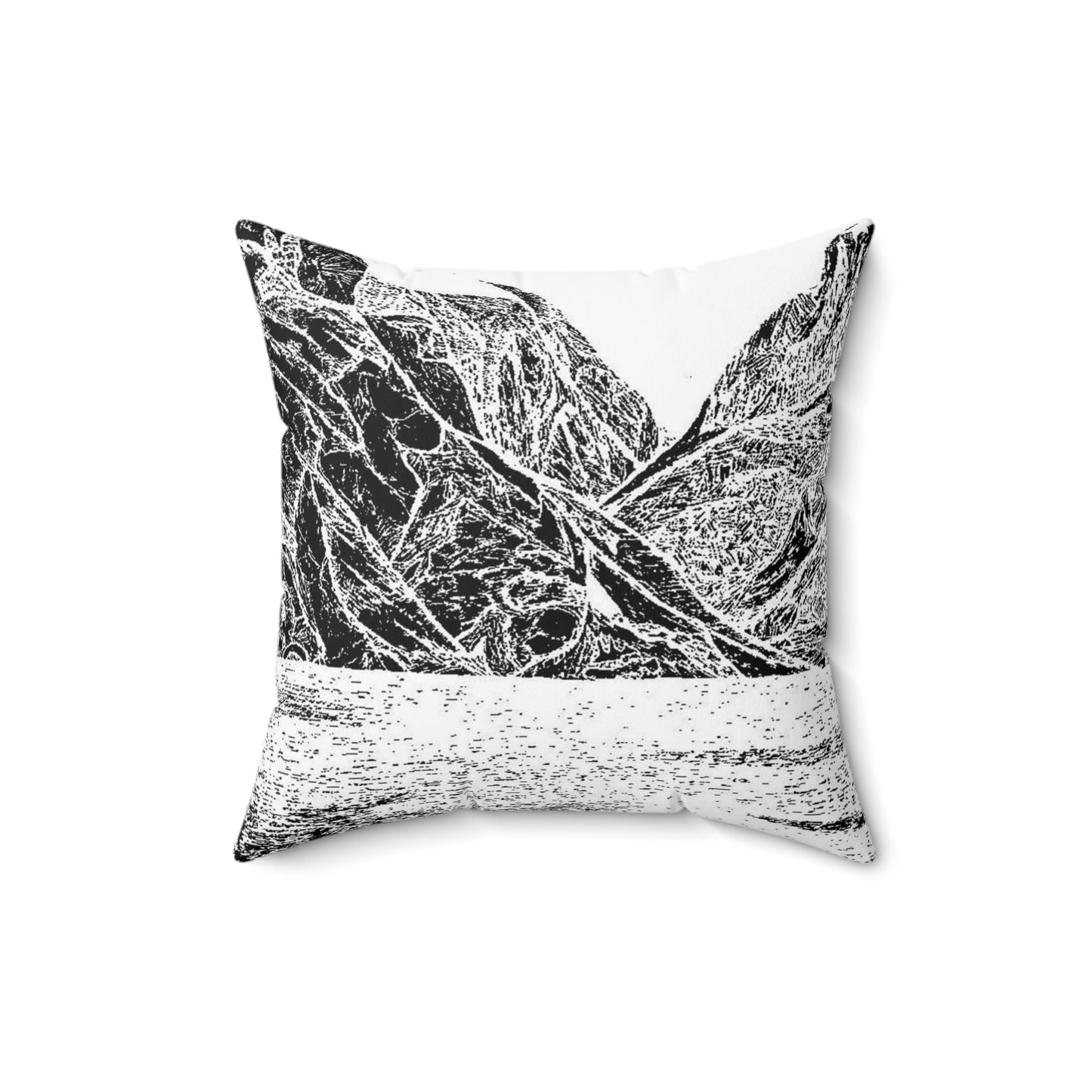 LAKE GUDVAGAN (REVERSE BLACK & WHITE) Spun Polyester Square Pillow