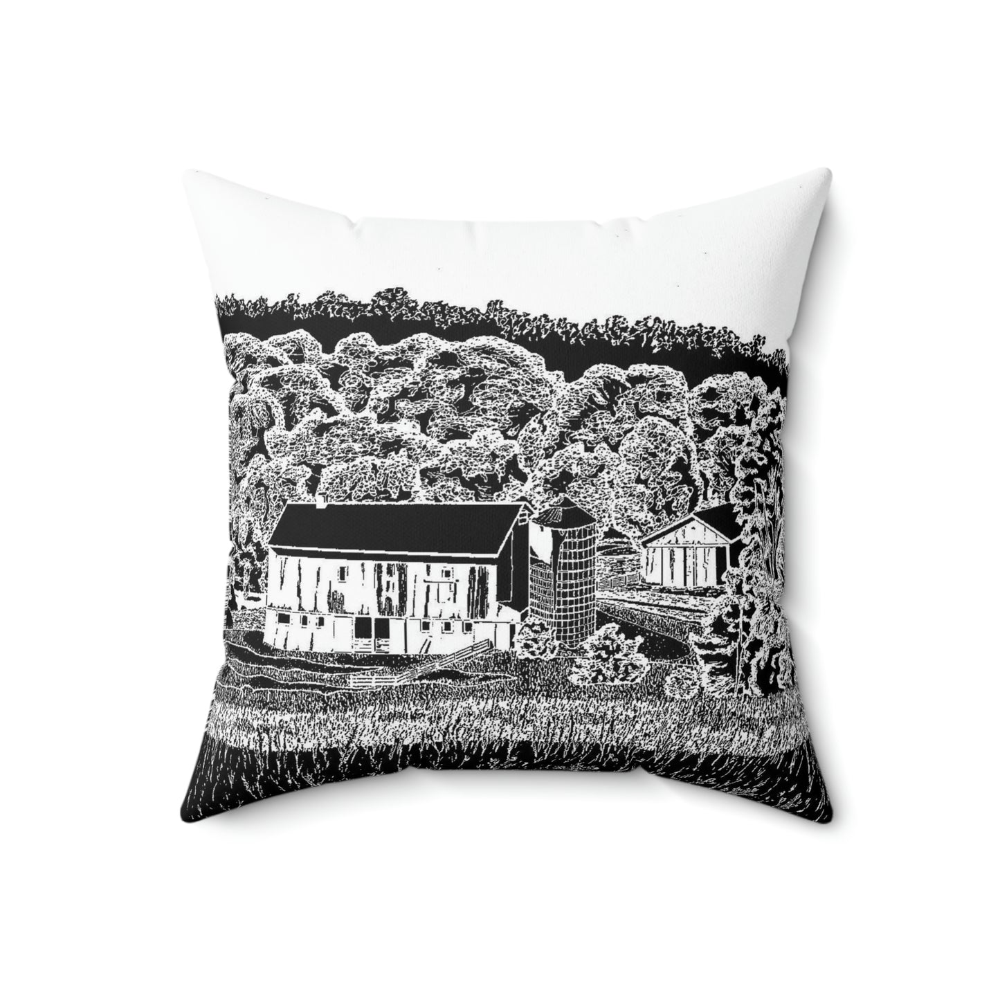 IMPASS (REVERSE BLACK & WHITE) Spun Polyester Square Pillow