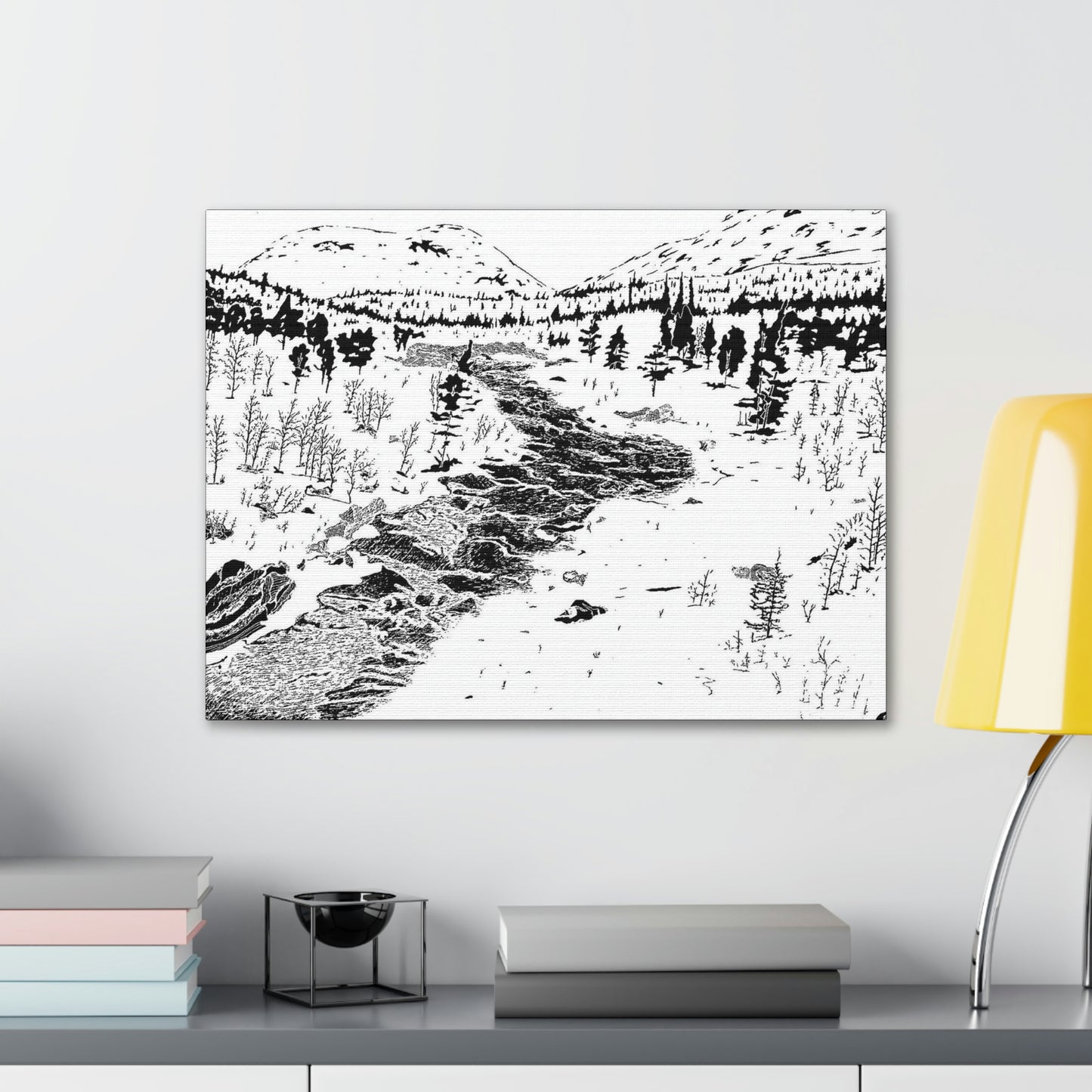 WONDERLUST Reversed Black & White Canvas Gallery Wraps