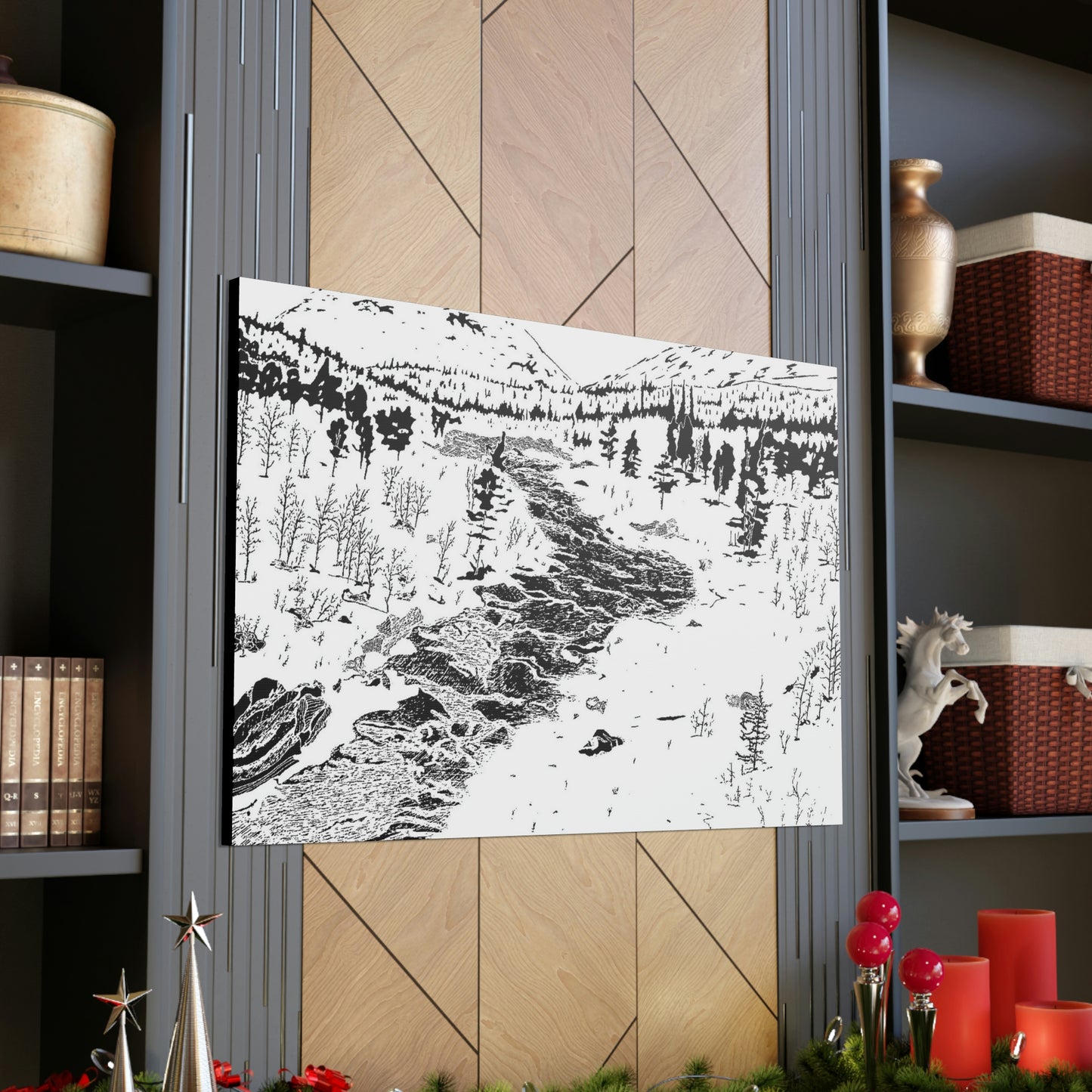 WONDERLUST Reversed Black & White Canvas Gallery Wraps