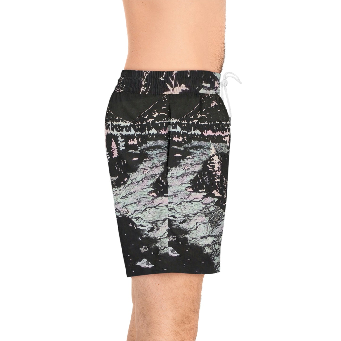 WONDERLUST Men's Mid-Length Swim Shorts (AOP)