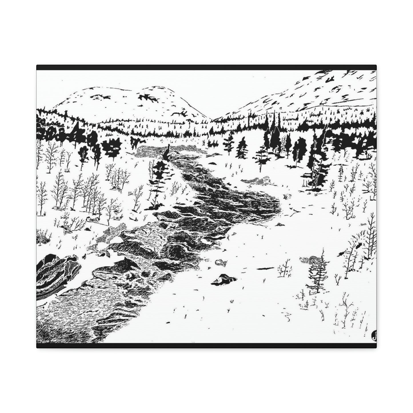 WONDERLUST Reversed Black & White Canvas Gallery Wraps