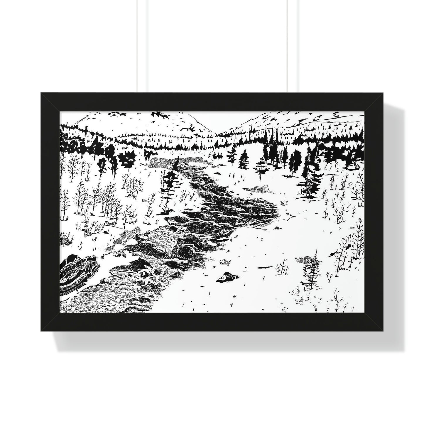 WONDERLUST (REVERSE BLACK & WHITE) Framed Horizontal Poster