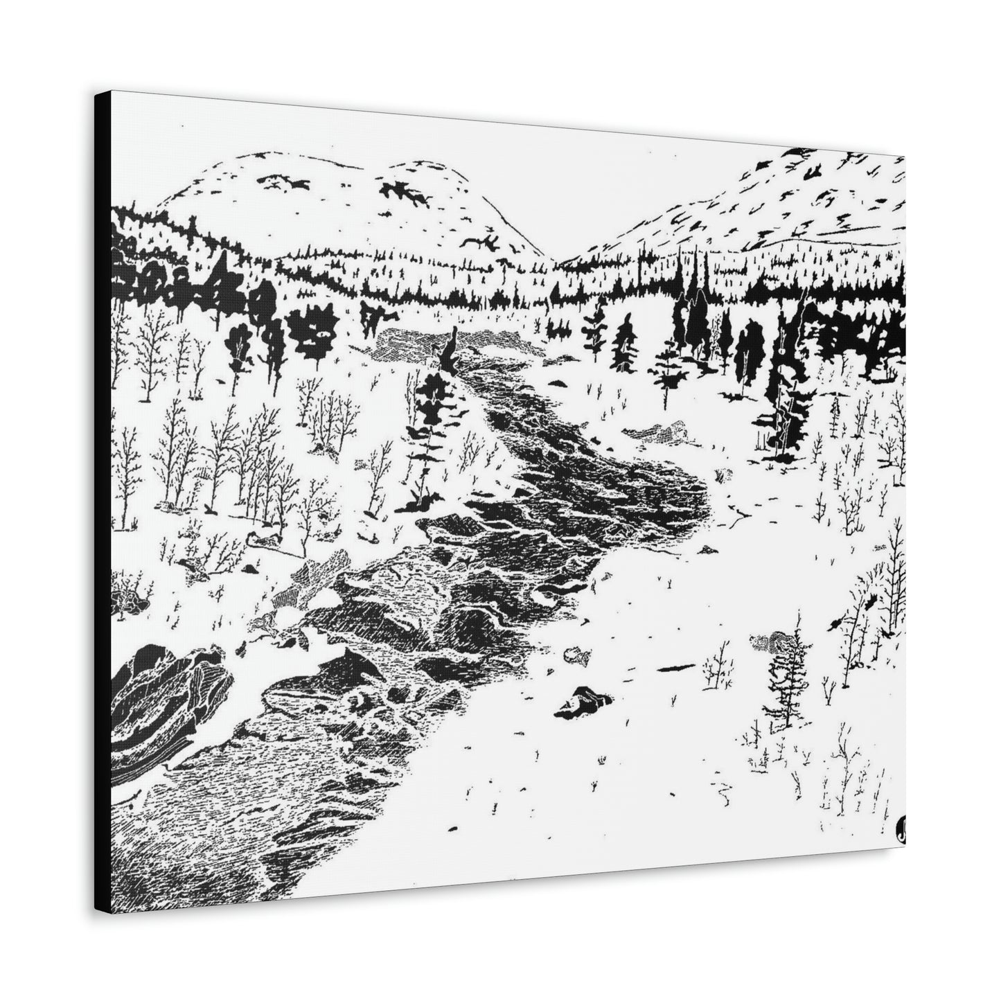 WONDERLUST Reversed Black & White Canvas Gallery Wraps