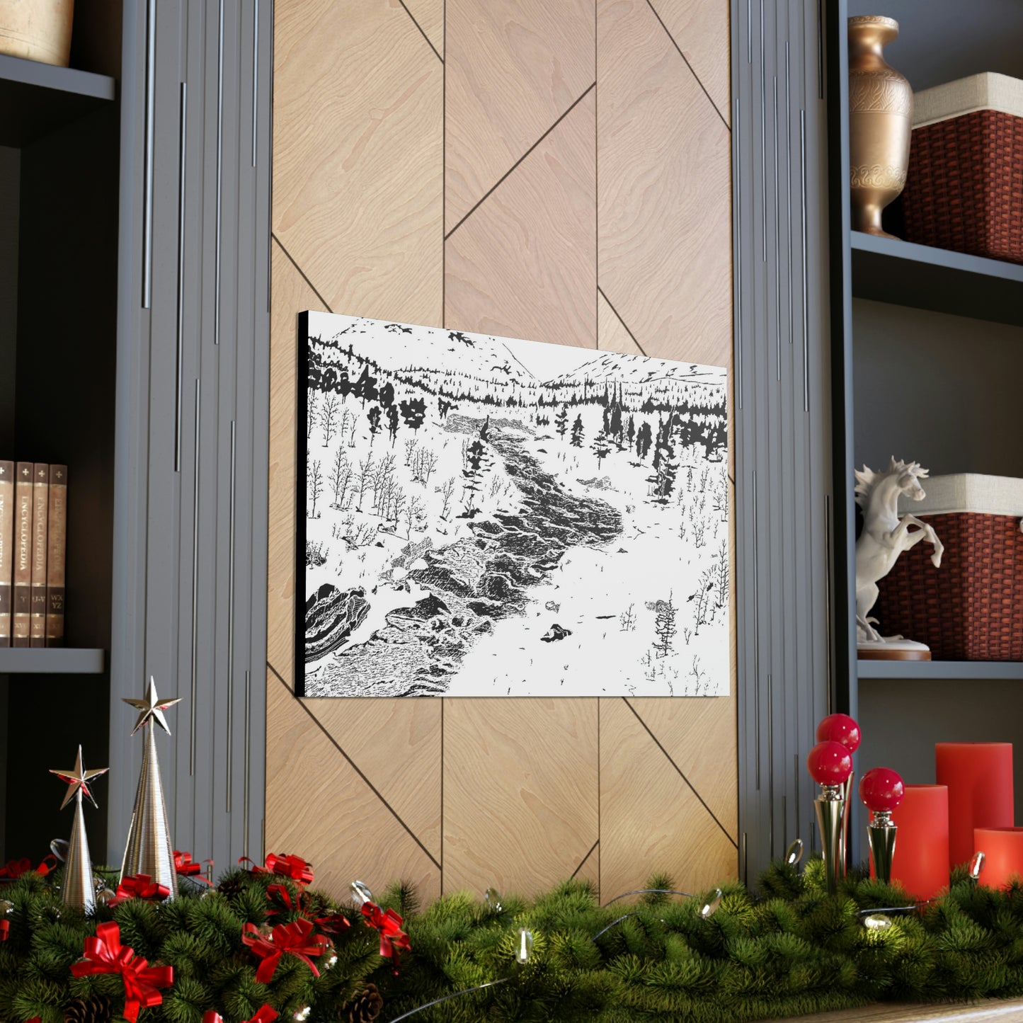 WONDERLUST Reversed Black & White Canvas Gallery Wraps