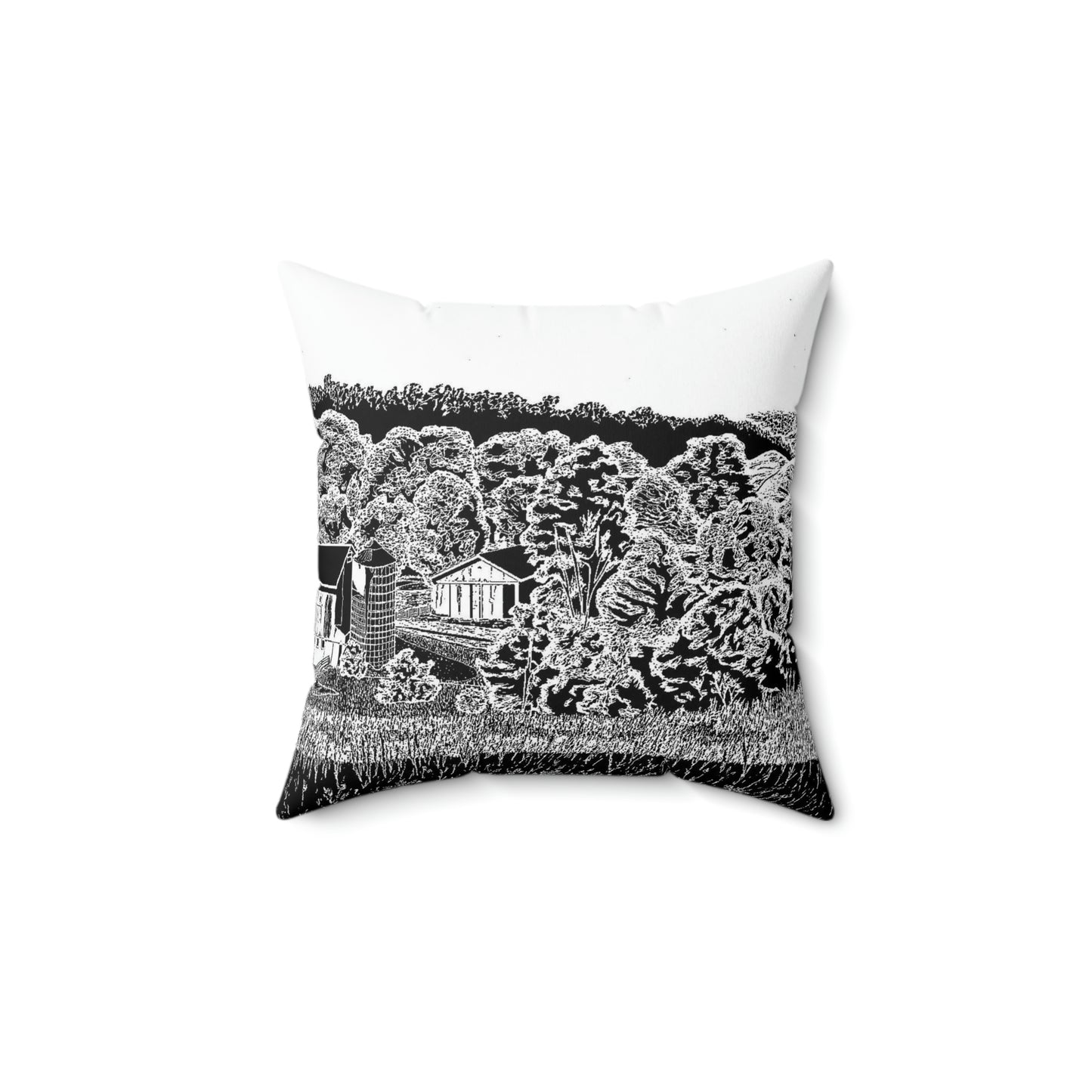 IMPASS (REVERSE BLACK & WHITE) Spun Polyester Square Pillow