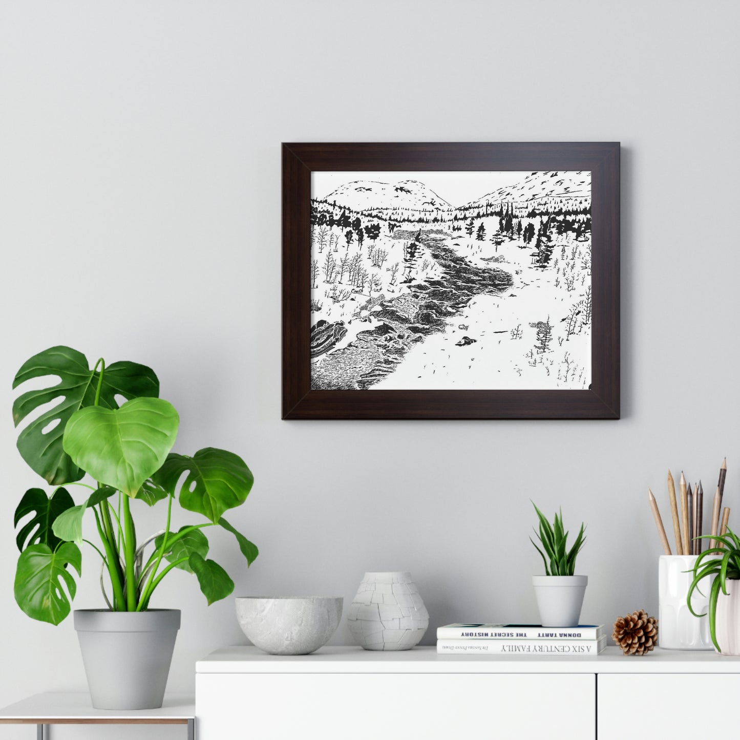 WONDERLUST (REVERSE BLACK & WHITE) Framed Horizontal Poster
